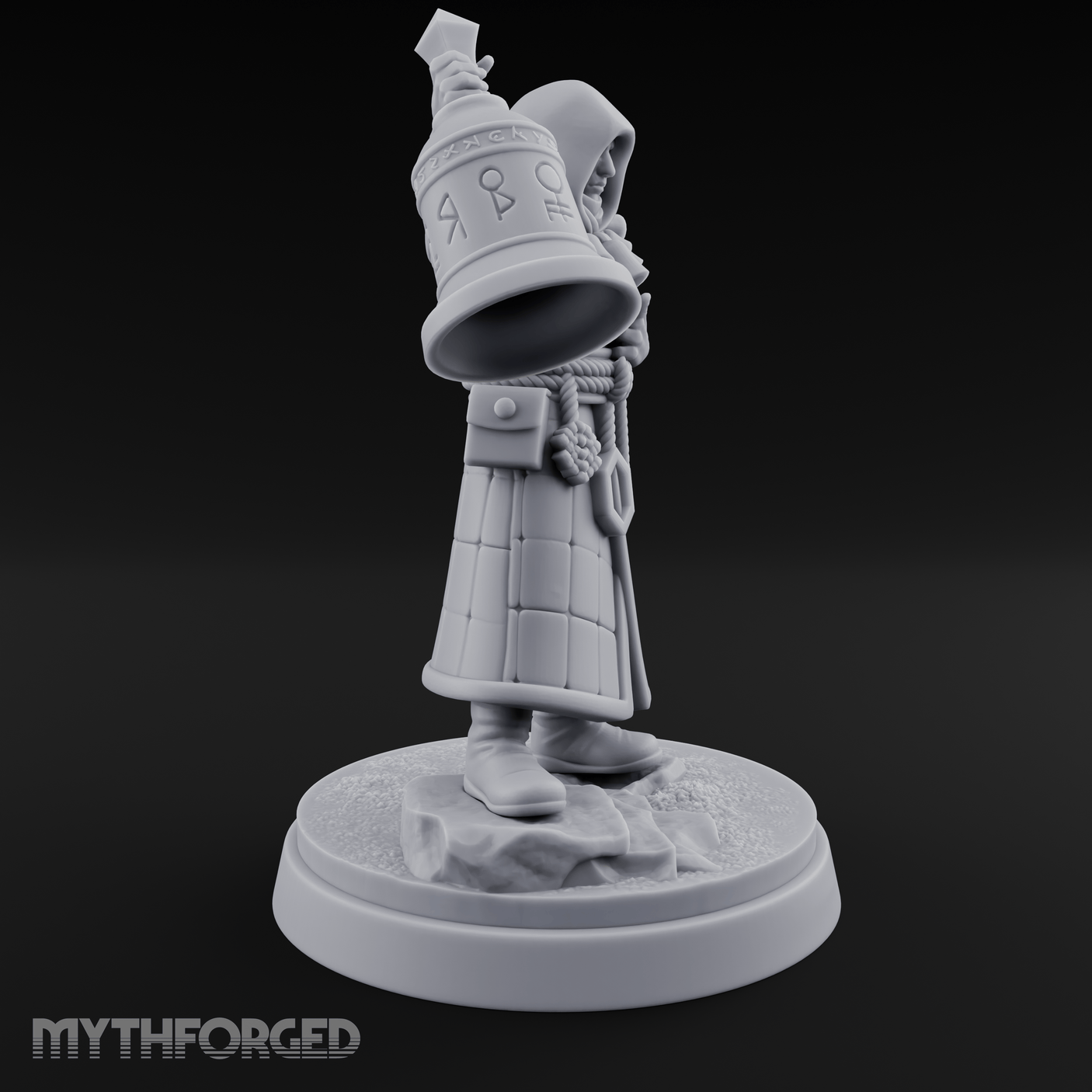 Ringing The Bell Human Cultist Miniature for Dungeons and Dragons, Pathfinder or other TTRPGs