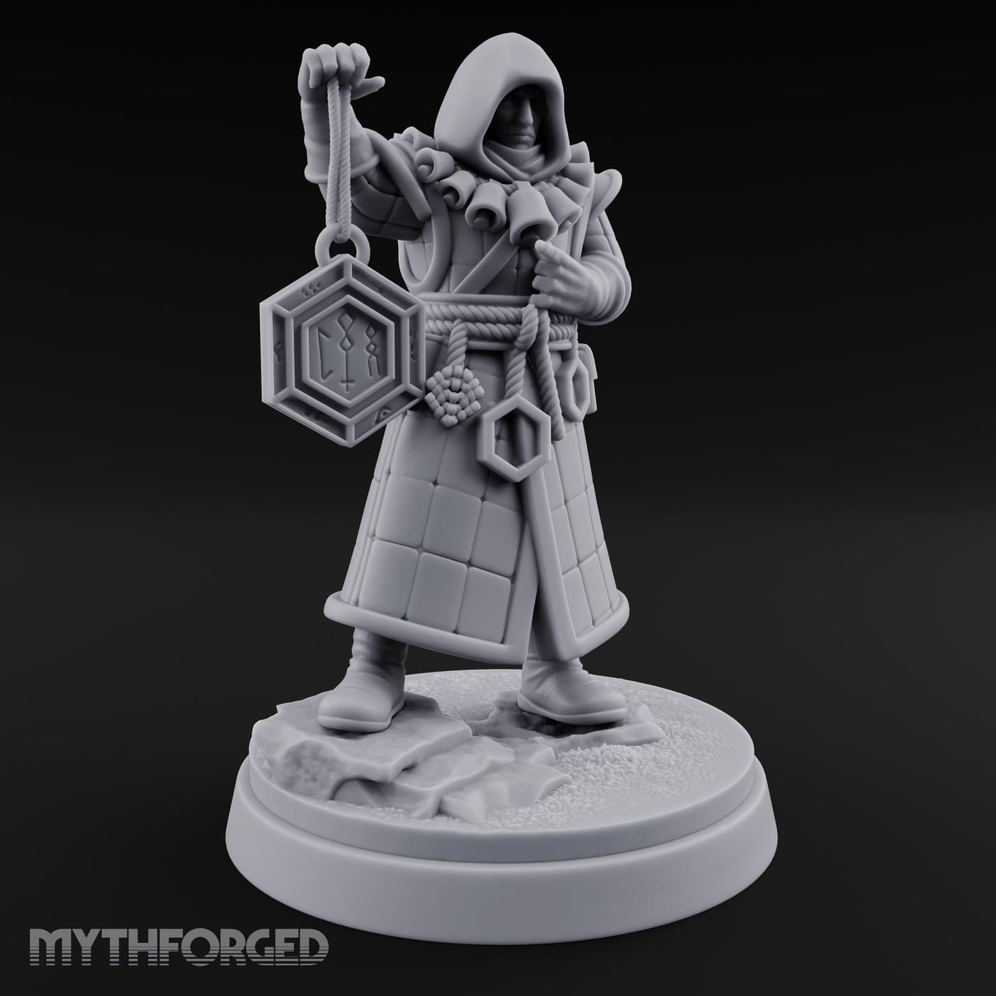 Ringing The Bell Human Cultist Miniature for Dungeons and Dragons, Pathfinder or other TTRPGs