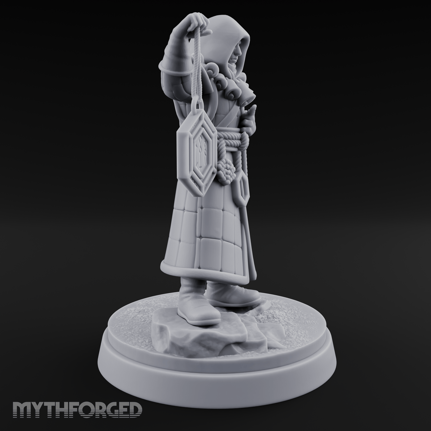 Ringing The Bell Human Cultist Miniature for Dungeons and Dragons, Pathfinder or other TTRPGs