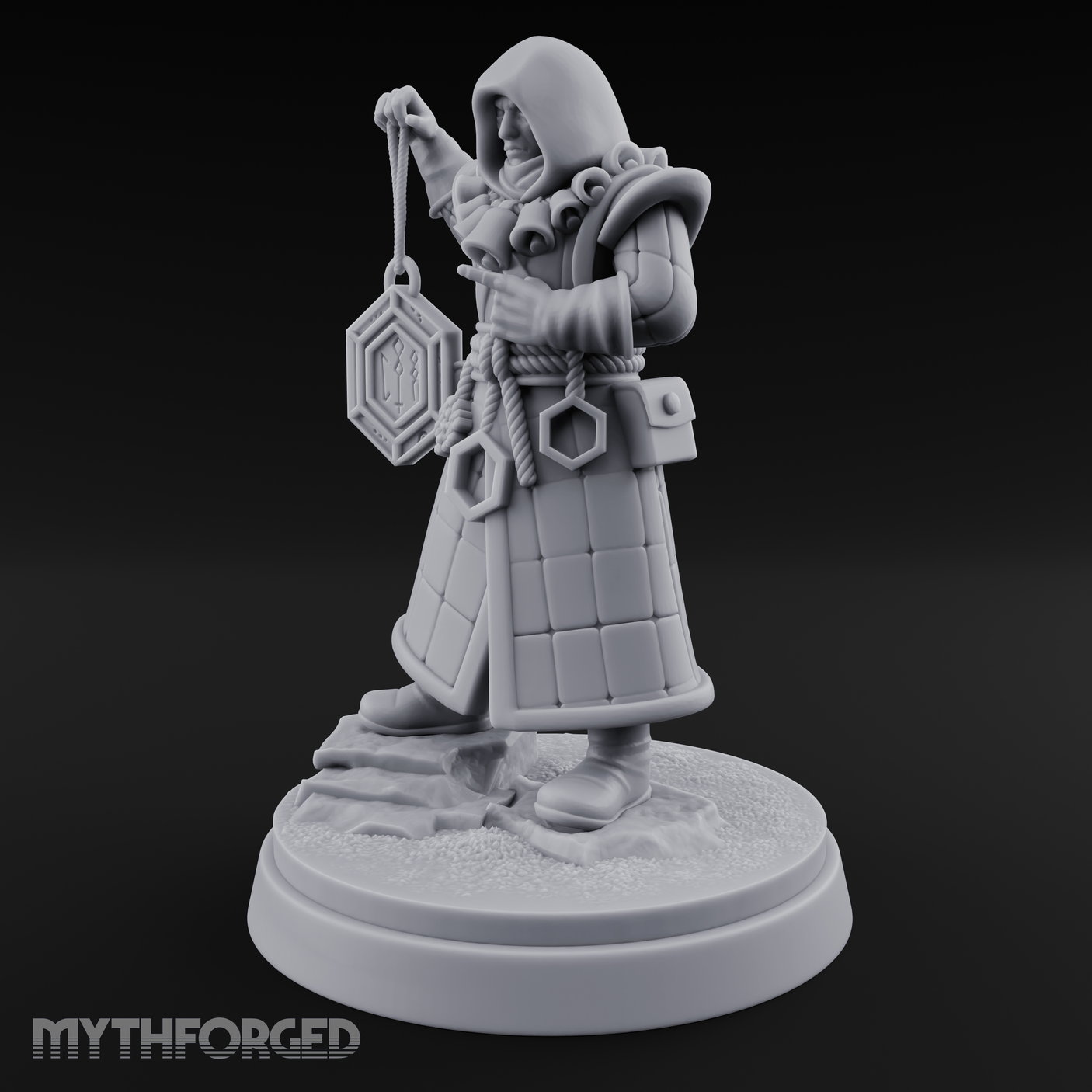 Ringing The Bell Human Cultist Miniature for Dungeons and Dragons, Pathfinder or other TTRPGs
