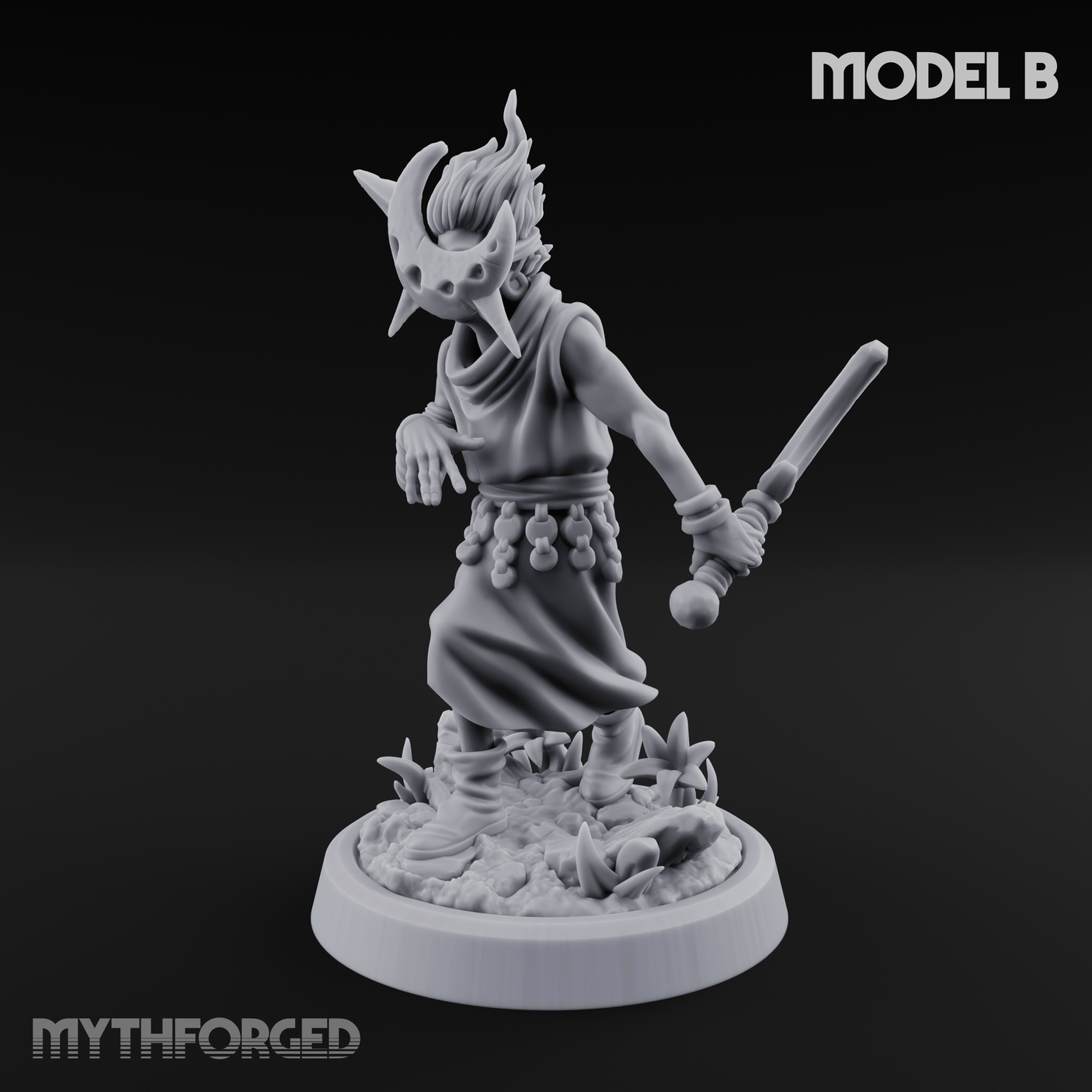Whispering Wickedness Human Cultist B Miniature for Dungeons and Dragons, Pathfinder or other TTRPGs