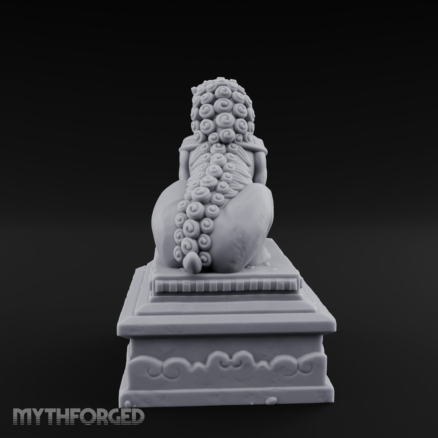 Curl-Maned Orb-Pinned Guardian Foo Lion Statue gallery 6