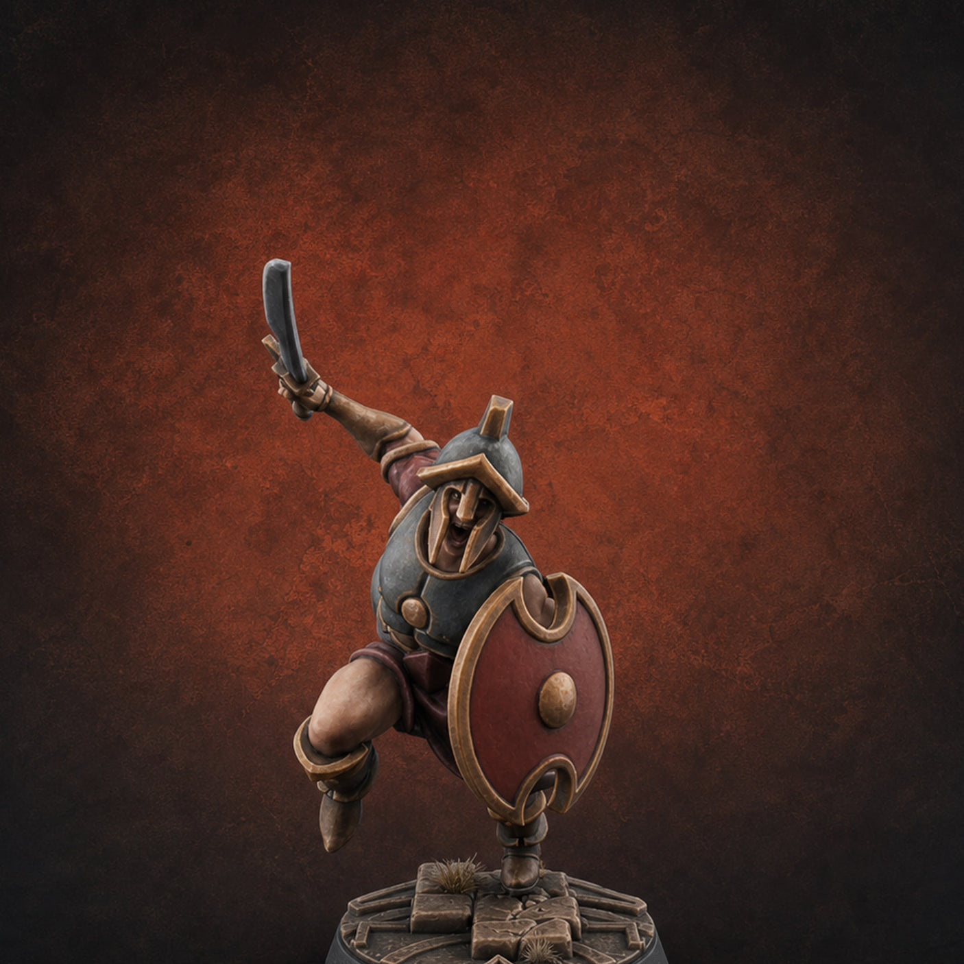 Cutlass And Shield Leaping Human Swashbuckler Model B Miniature for Dungeons and Dragons, Pathfinder or other TTRPGs