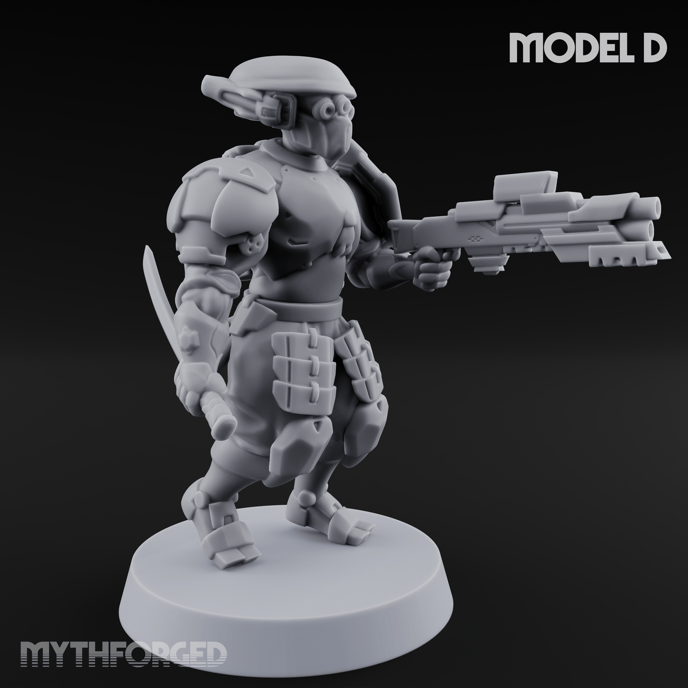 Locked And Loaded Cyber Ninjas Miniature for Dungeons and Dragons, Pathfinder or other TTRPGs