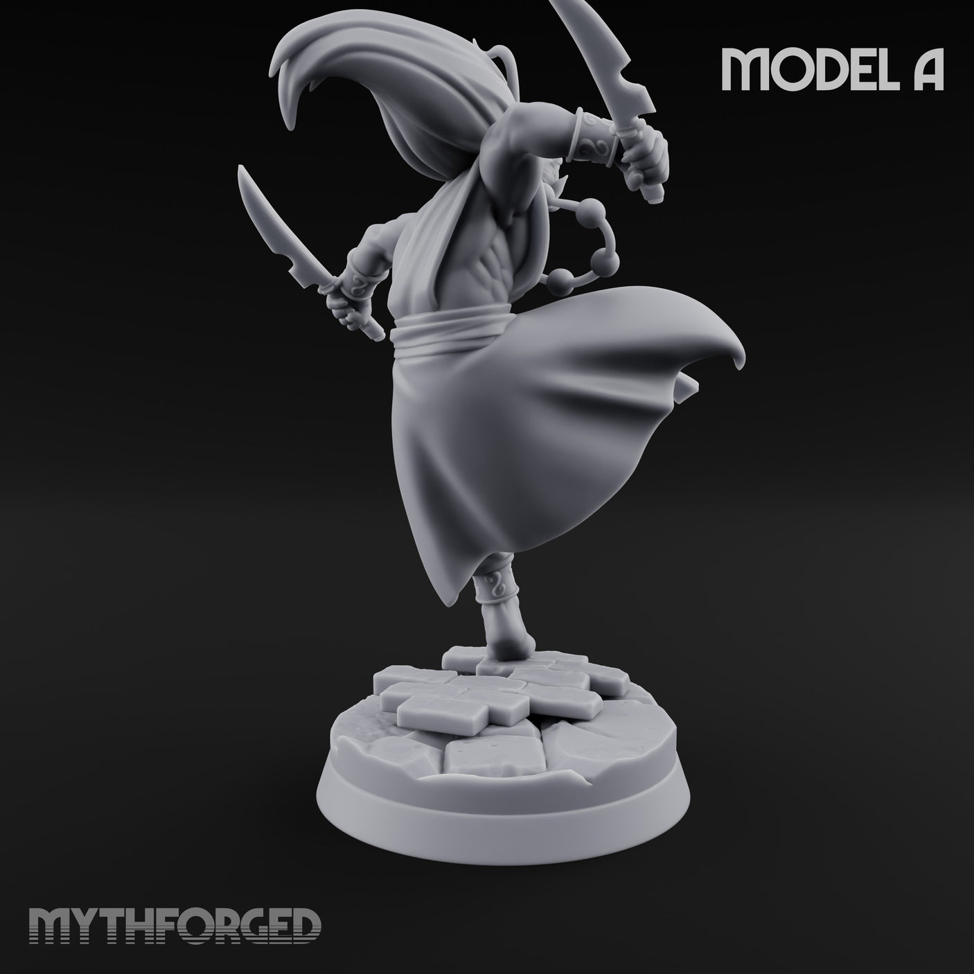 Dagger Dashing Oni Rogue A Miniature for Dungeons and Dragons, Pathfinder or other TTRPGs