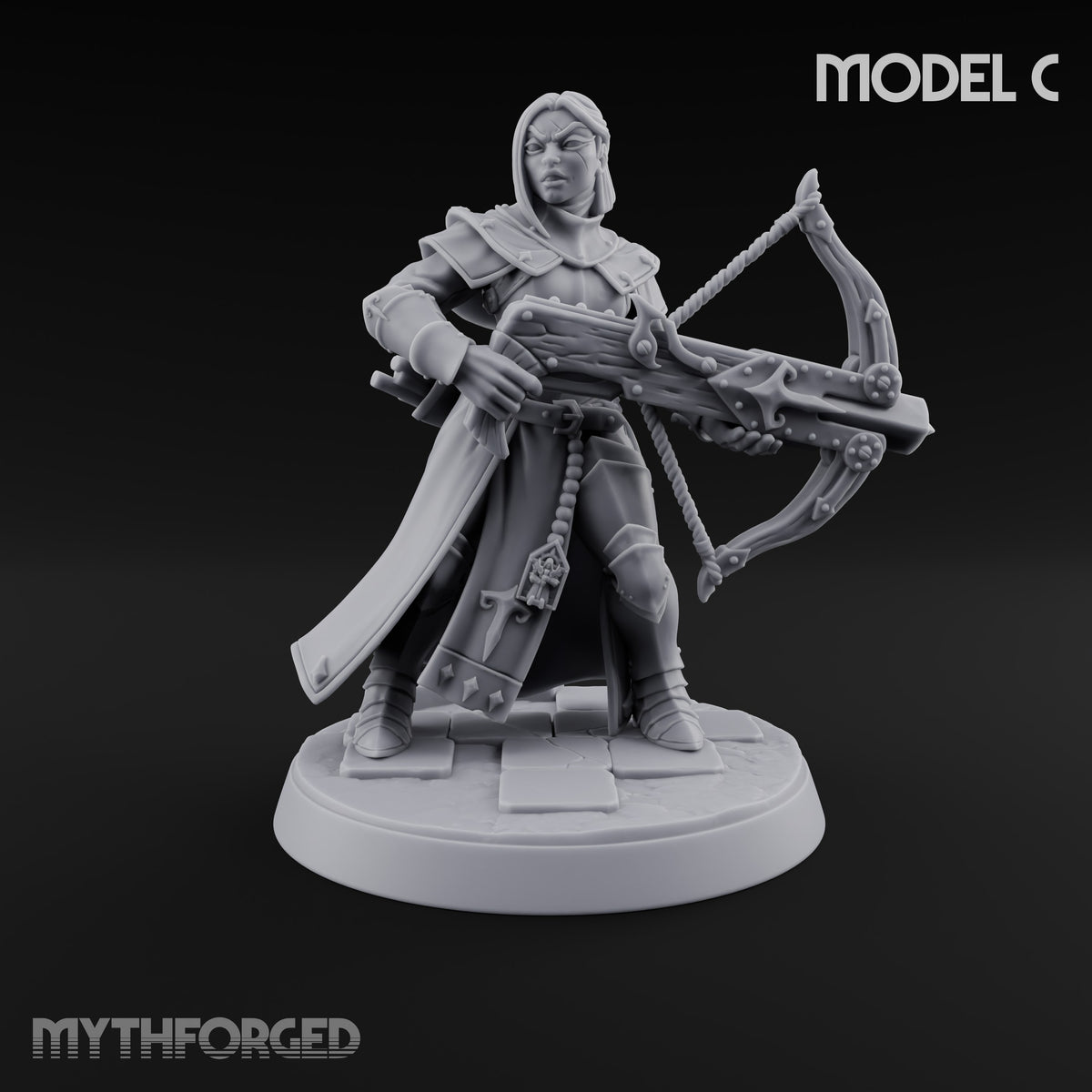Pray, Then Aim Human Female Hooded Crossbow Arbalist C — Bare Head · Arbalest