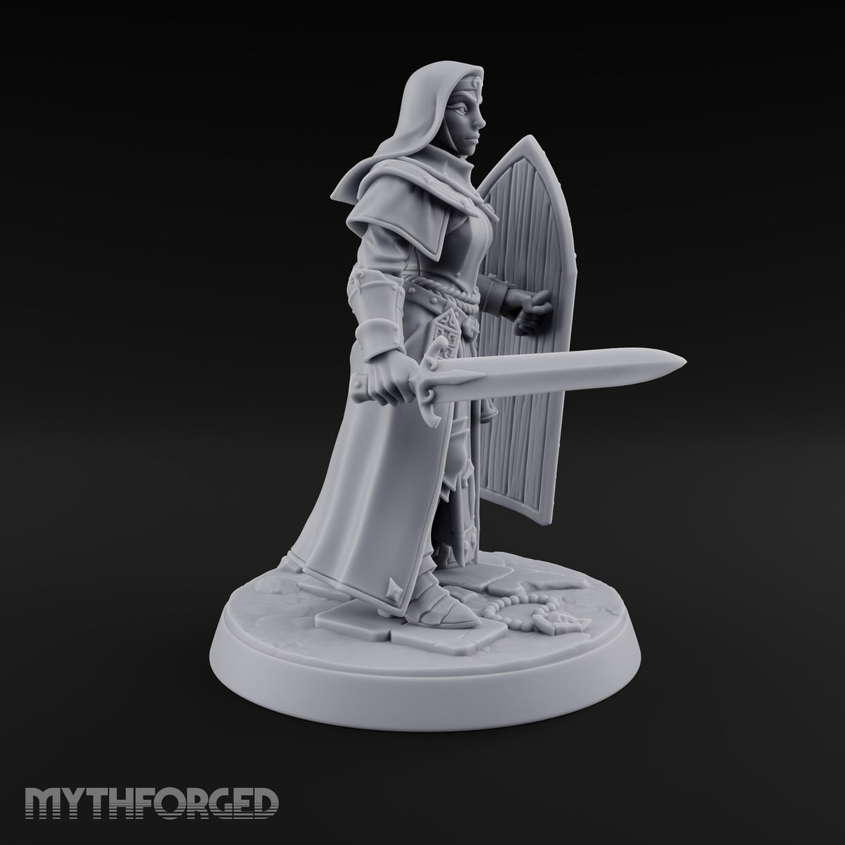 Pray Loud, Swing Louder Human Female Armoured Nun B — Hooded