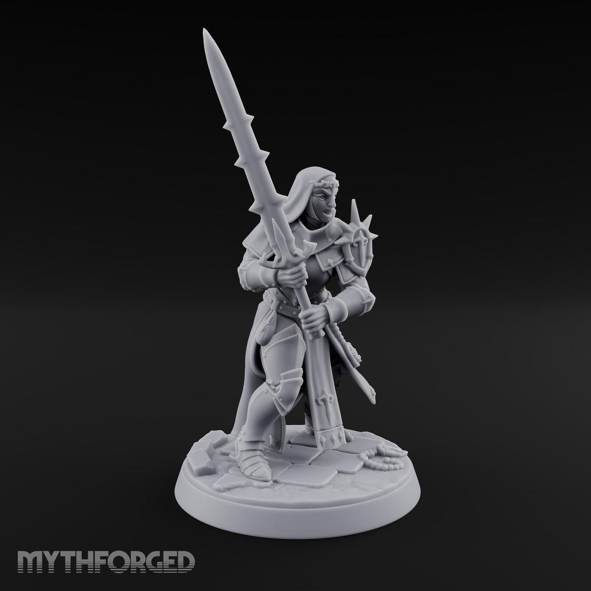 Pray Loud, Swing Louder Human Female Armoured Nun E — Hooded