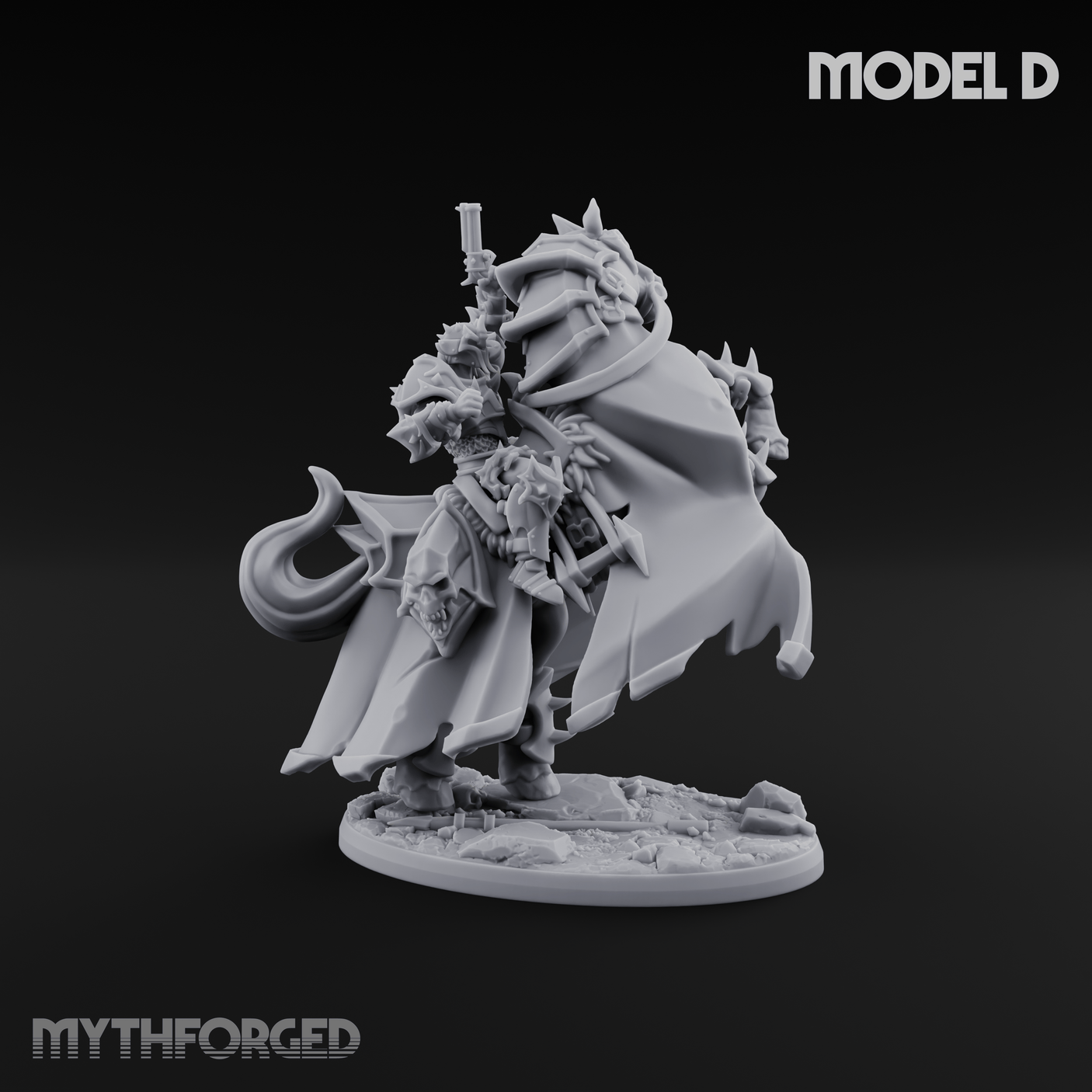 Ornate Saddle Towering Knight Rider D Miniature for Dungeons and Dragons, Pathfinder or other TTRPGs