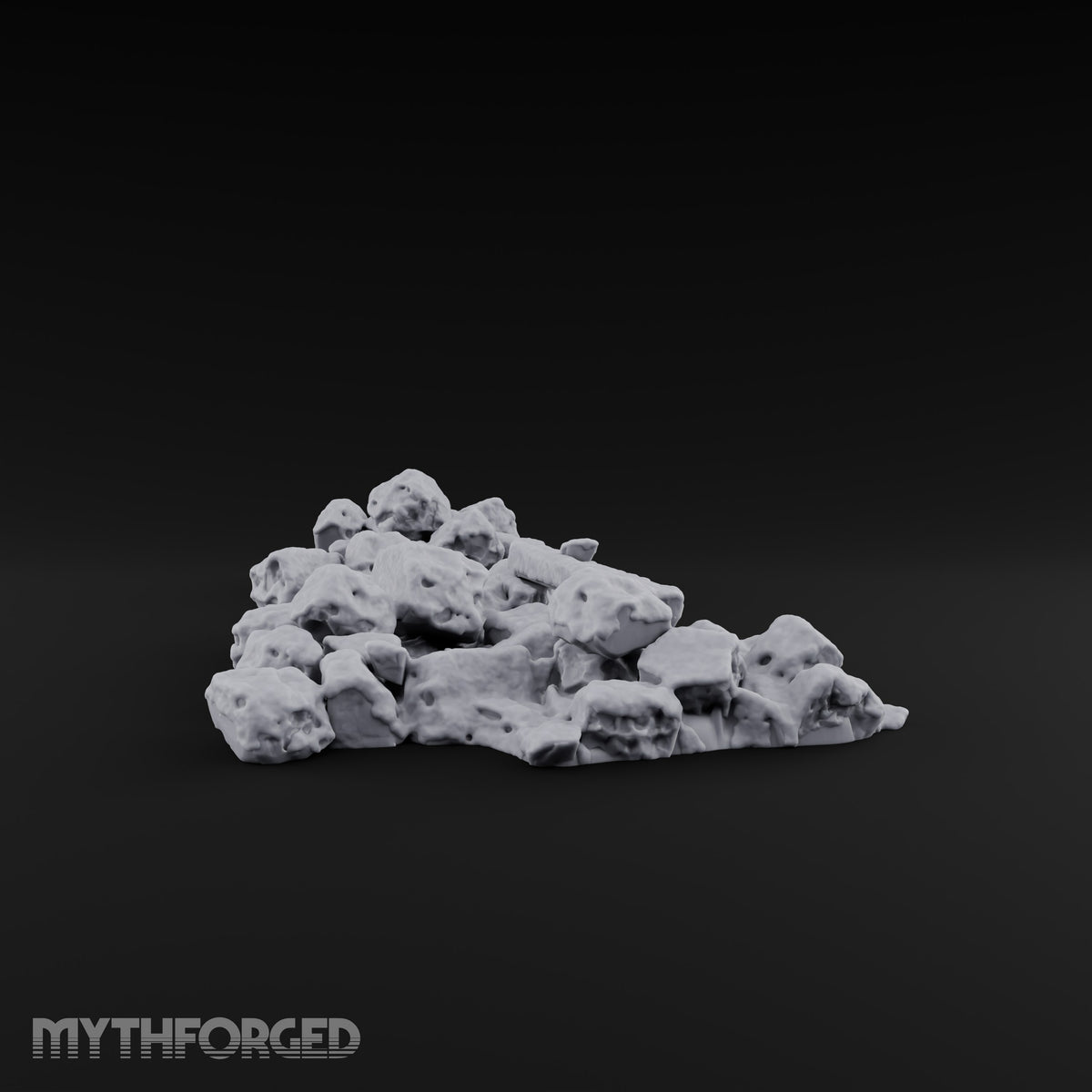 Snow Topped Stone and Timber Rubble Pile A — Snow