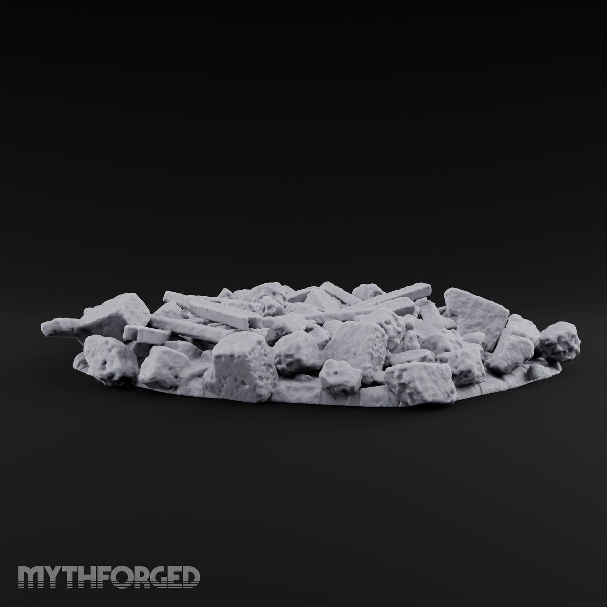 Snow Topped Stone and Timber Rubble Pile C — Snow