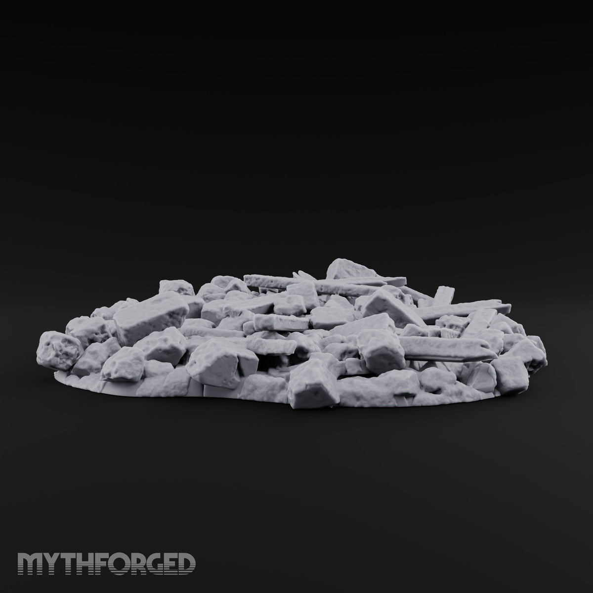 Snow Topped Stone and Timber Rubble Pile C — Snow
