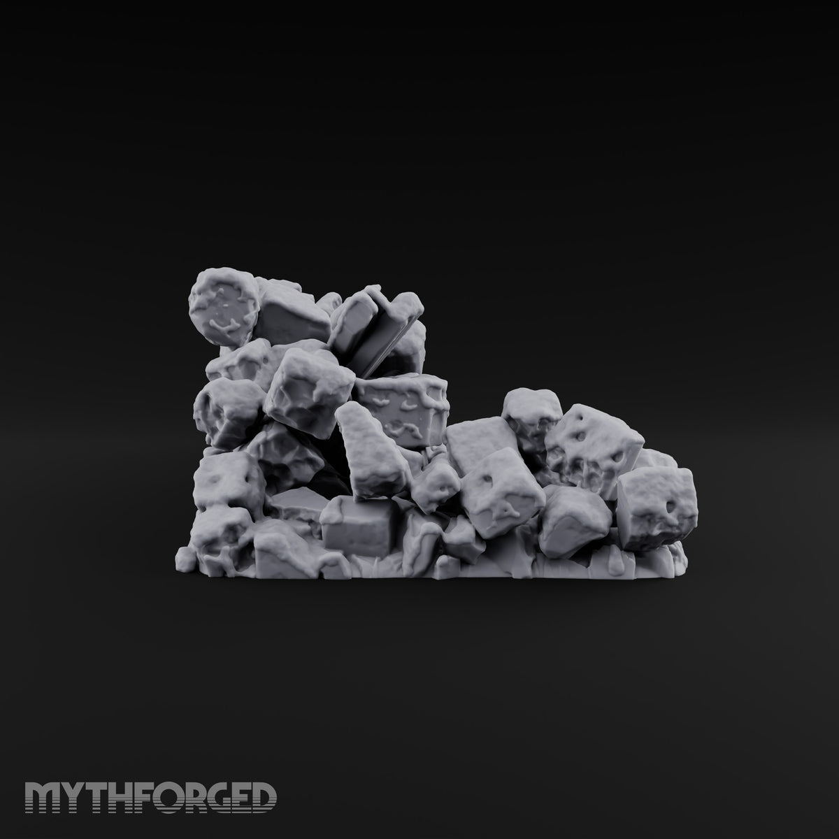 Snow Topped Stone and Timber Rubble Pile D — Snow