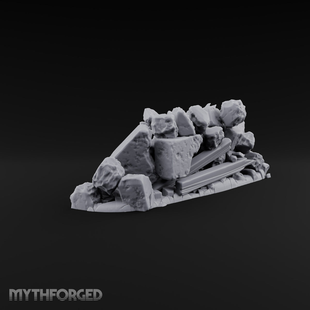 Snow Topped Stone and Timber Rubble Pile D — Standard