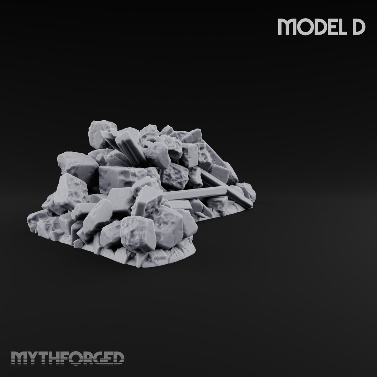 Snow Topped Stone and Timber Rubble Pile D — Standard