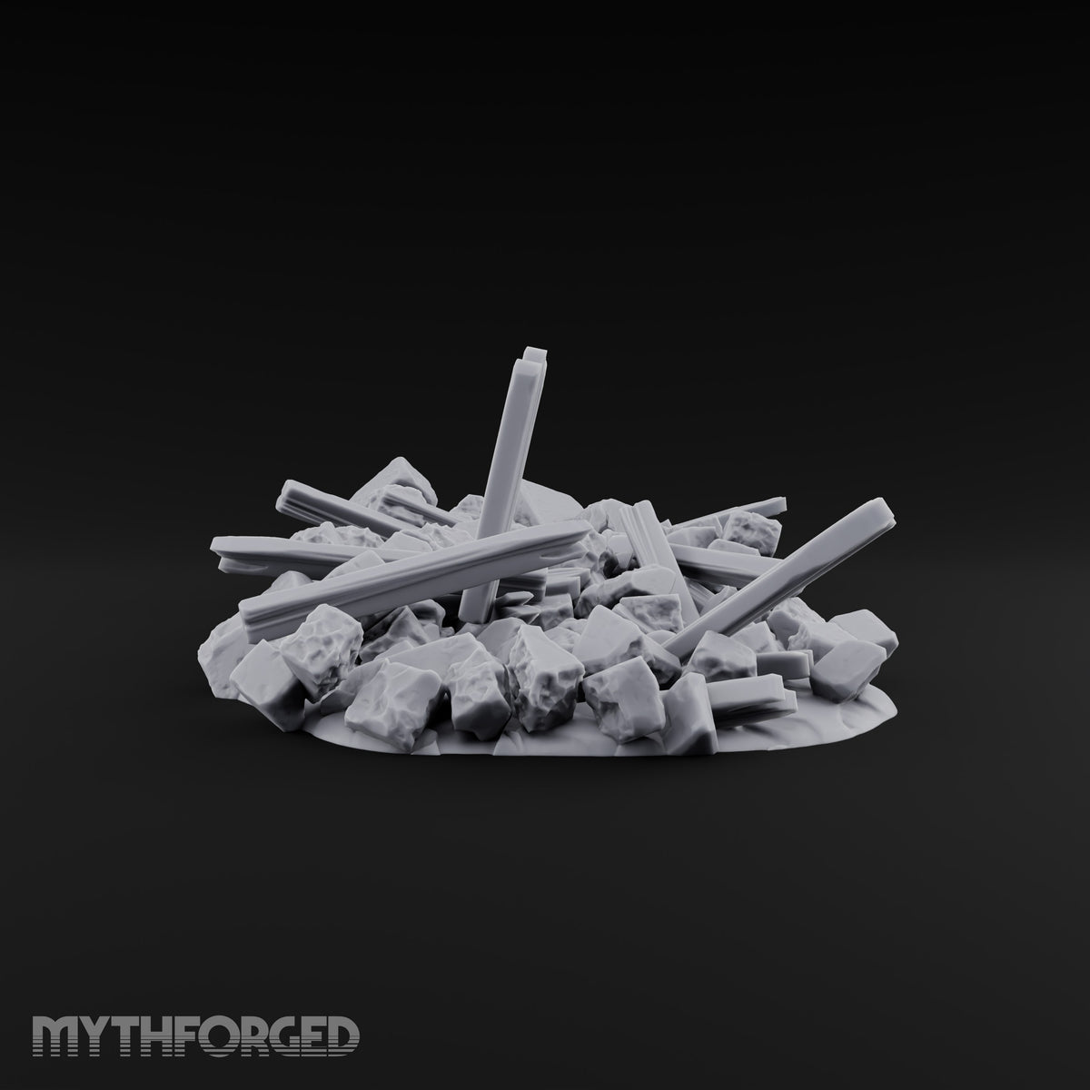 Snow Topped Stone and Timber Rubble Pile F — Standard