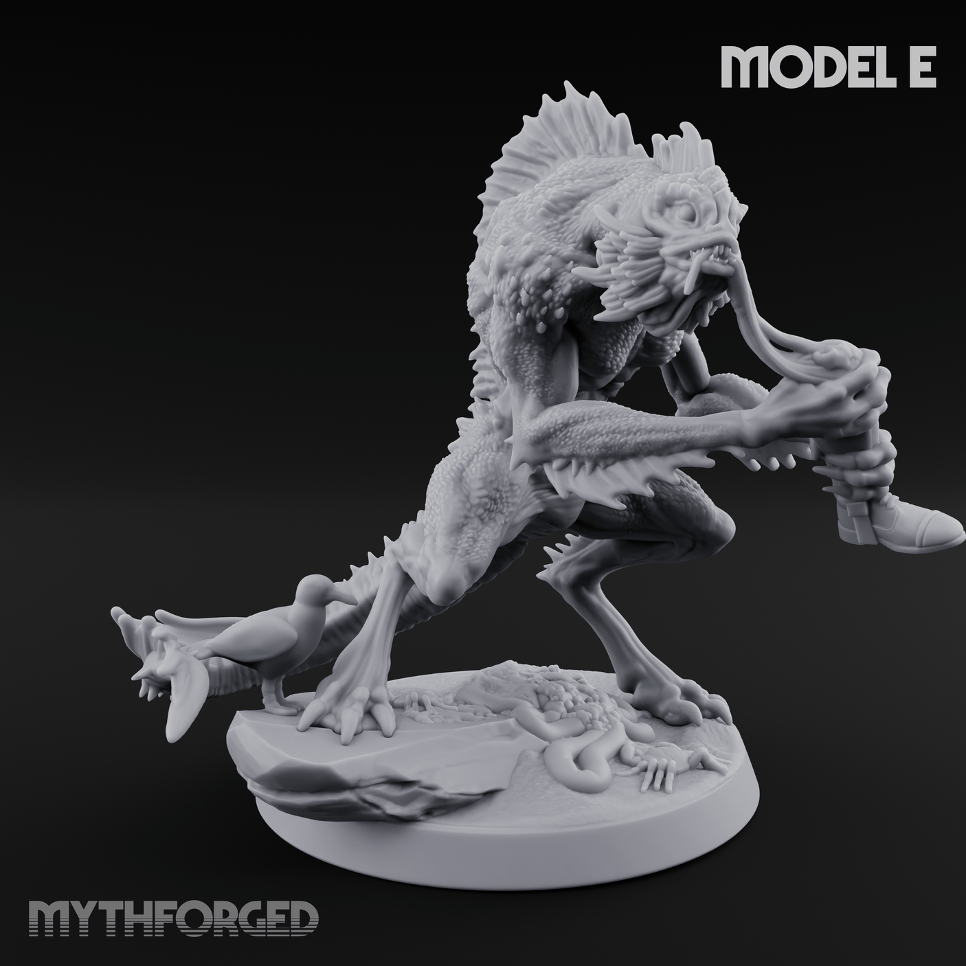 Arms Splayed Howling Deep One Brutes Miniature for Dungeons and Dragons, Pathfinder or other TTRPGs