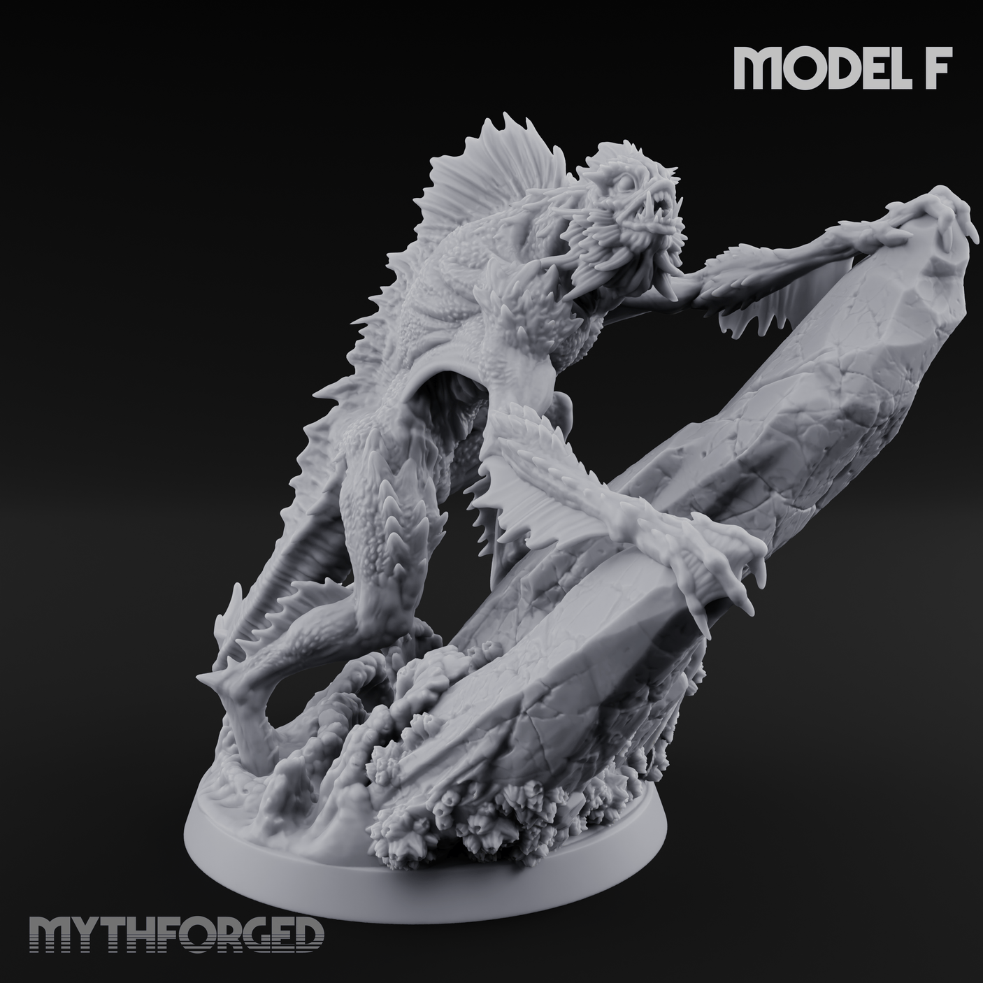 Arms Splayed Howling Deep One Brutes Miniature for Dungeons and Dragons, Pathfinder or other TTRPGs