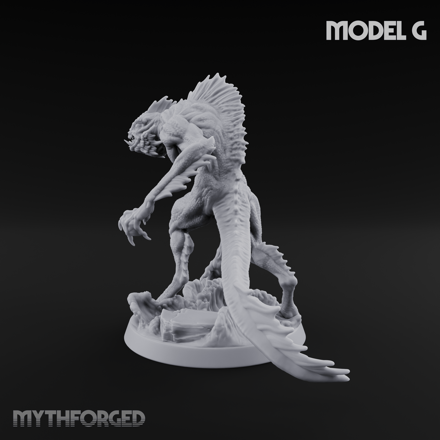 Arms Splayed Howling Deep One Brutes G Miniature for Dungeons and Dragons, Pathfinder or other TTRPGs