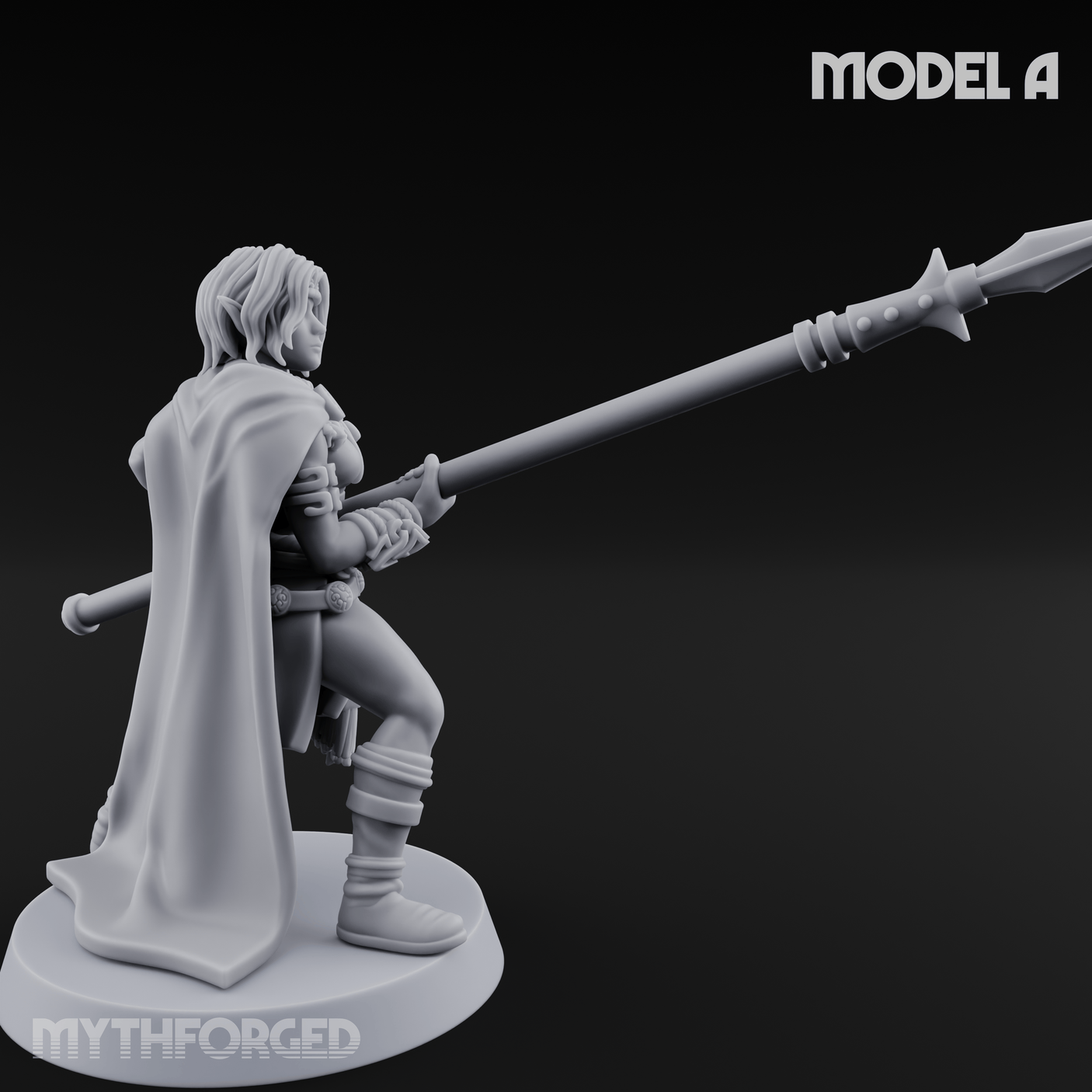 Spear Warden Elf Warriors A Miniature for Dungeons and Dragons, Pathfinder or other TTRPGs