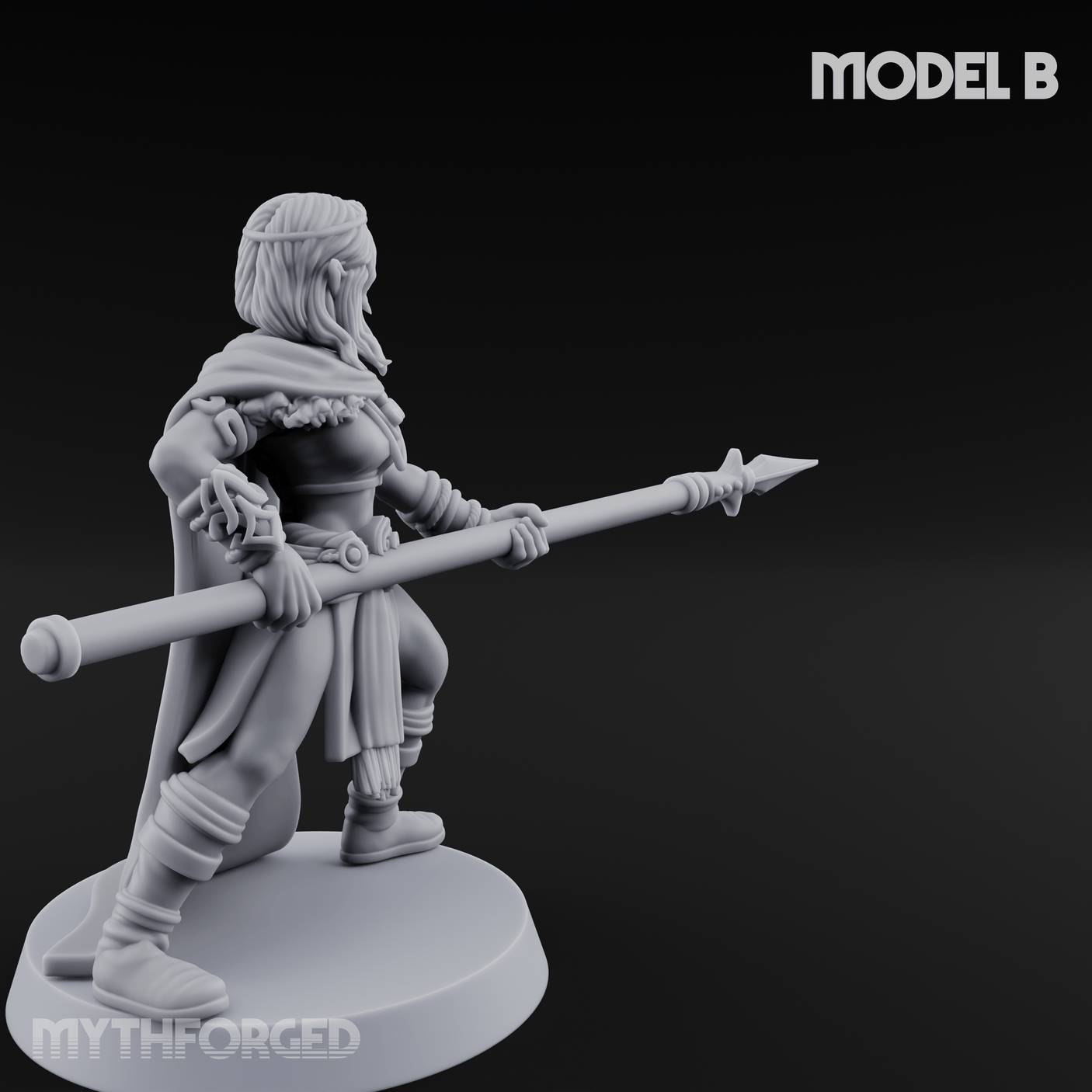 Spear Warden Elf Warriors B Miniature for Dungeons and Dragons, Pathfinder or other TTRPGs