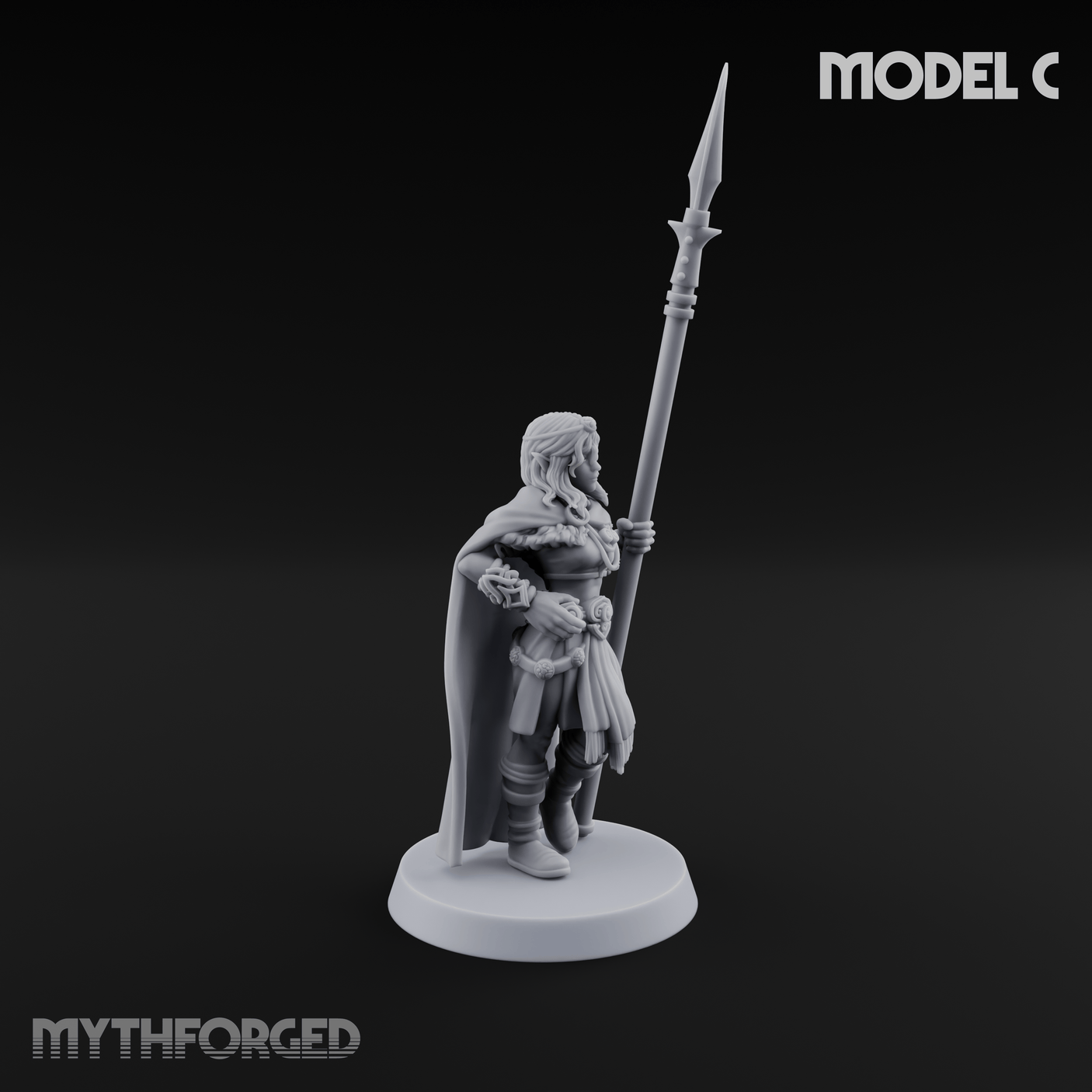 Spear Warden Elf Warriors C Miniature for Dungeons and Dragons, Pathfinder or other TTRPGs
