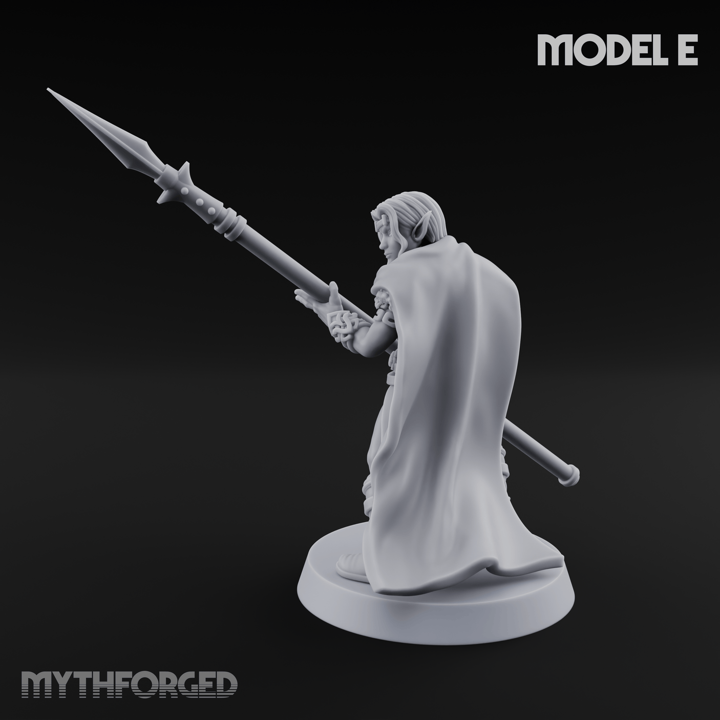 Spear Warden Elf Warriors E Miniature for Dungeons and Dragons, Pathfinder or other TTRPGs