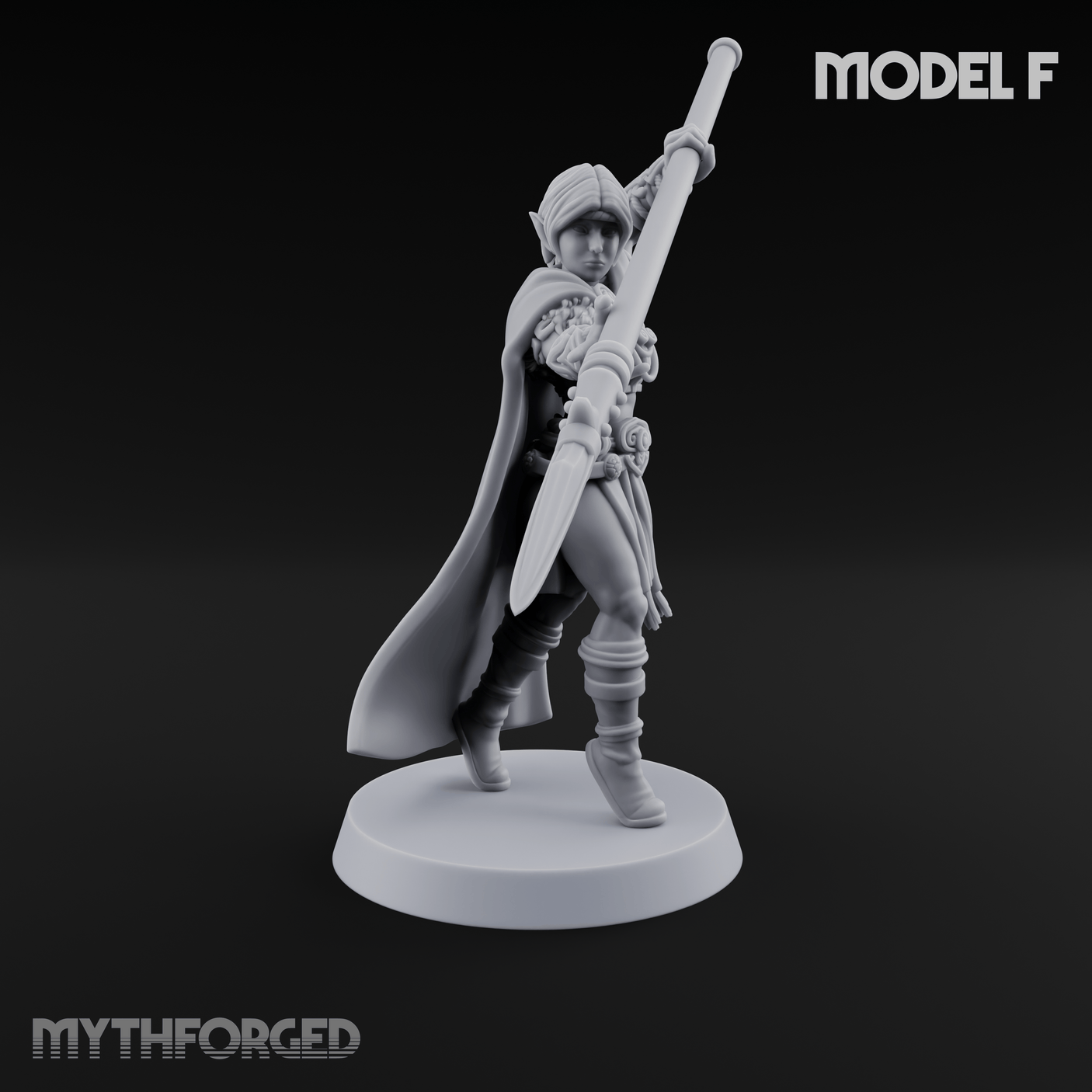 Spear Warden Elf Warriors Miniature for Dungeons and Dragons, Pathfinder or other TTRPGs