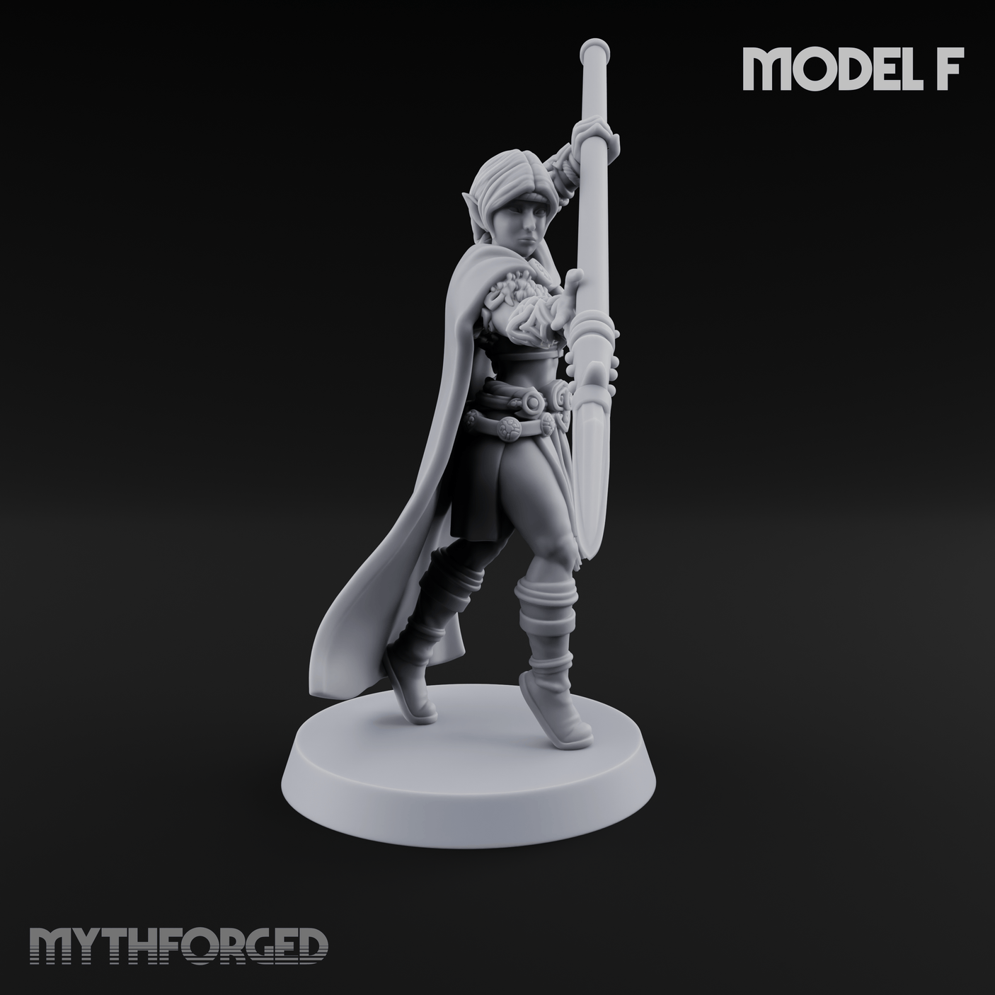 Spear Warden Elf Warriors Miniature for Dungeons and Dragons, Pathfinder or other TTRPGs