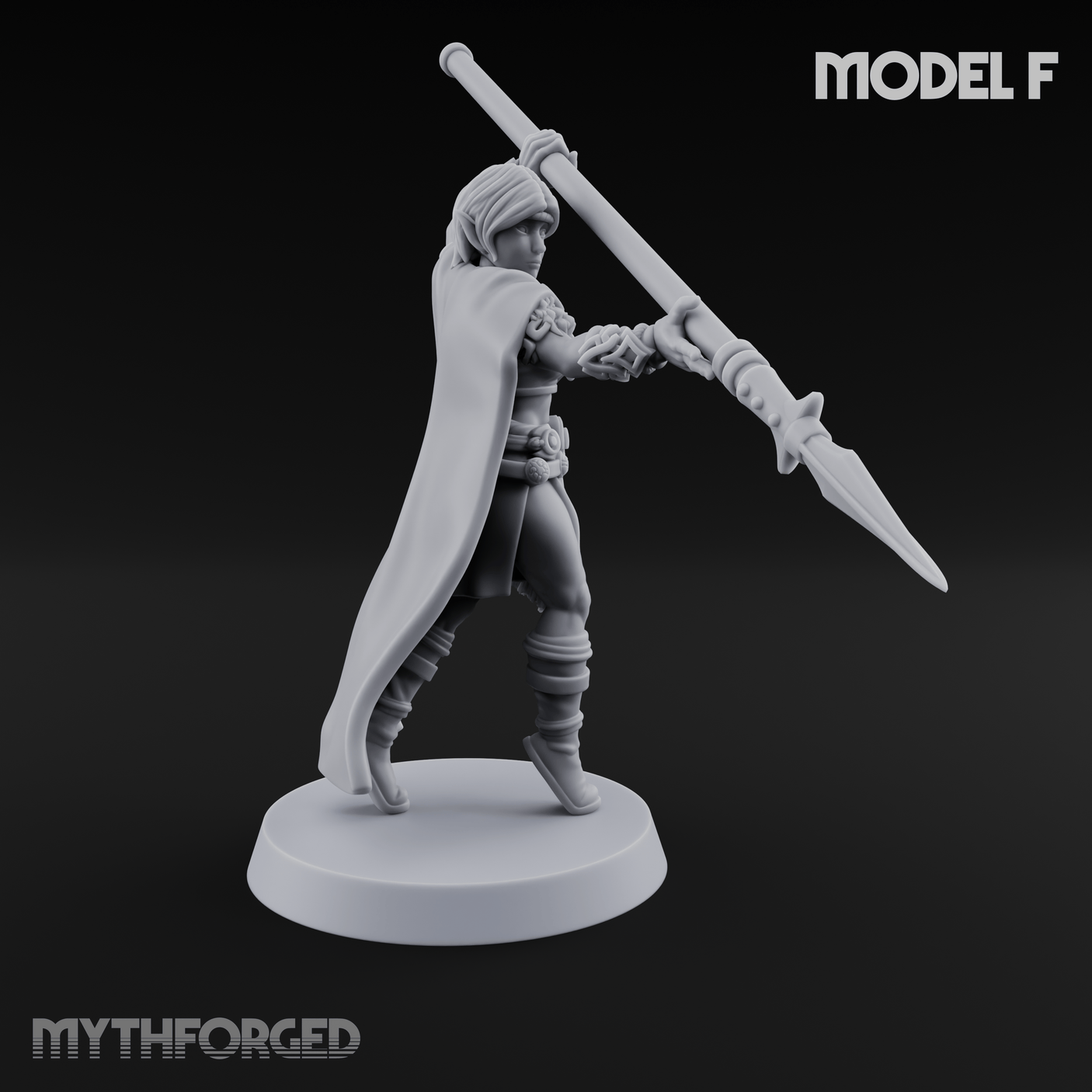 Spear Warden Elf Warriors Miniature for Dungeons and Dragons, Pathfinder or other TTRPGs