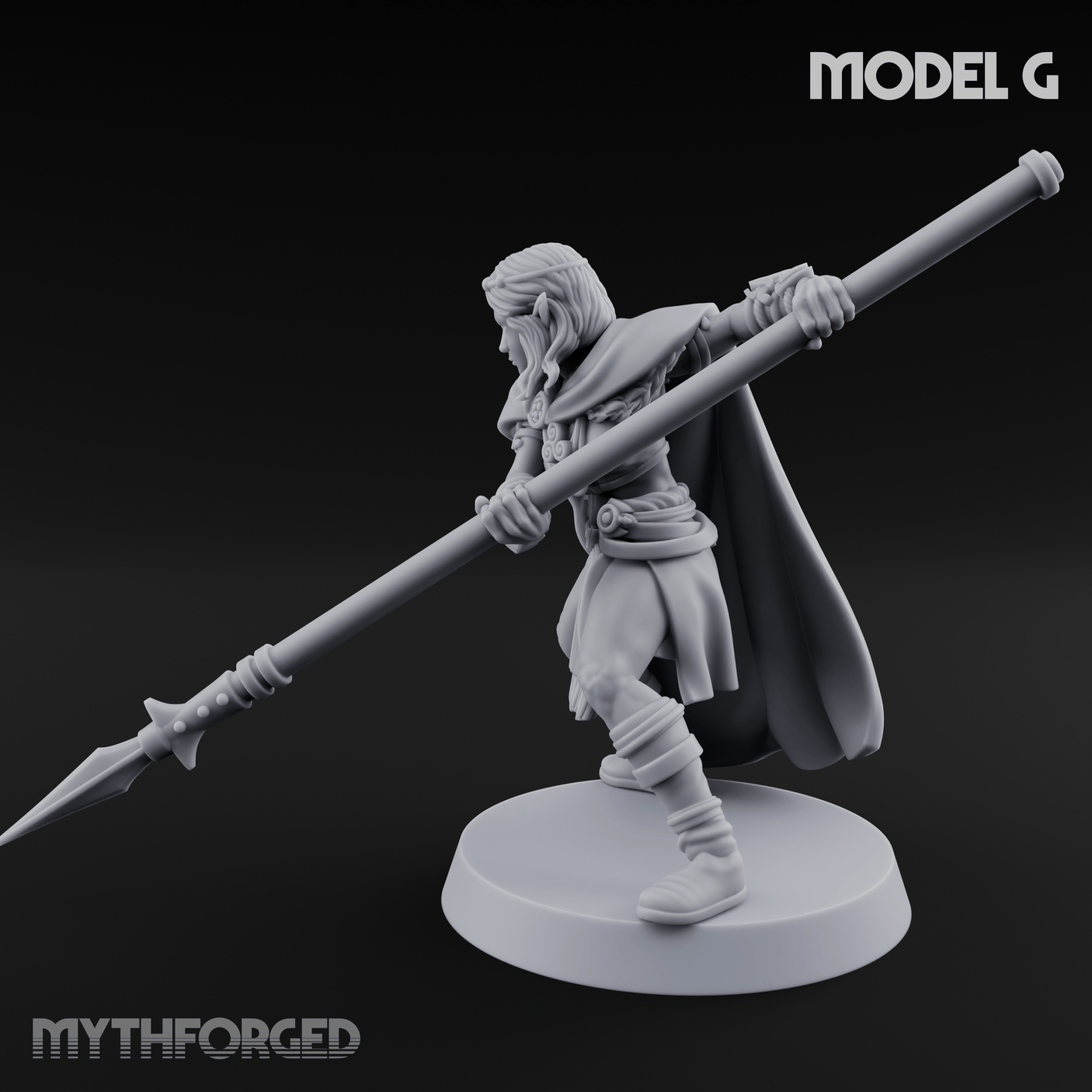 Spear Warden Elf Warriors G Miniature for Dungeons and Dragons, Pathfinder or other TTRPGs