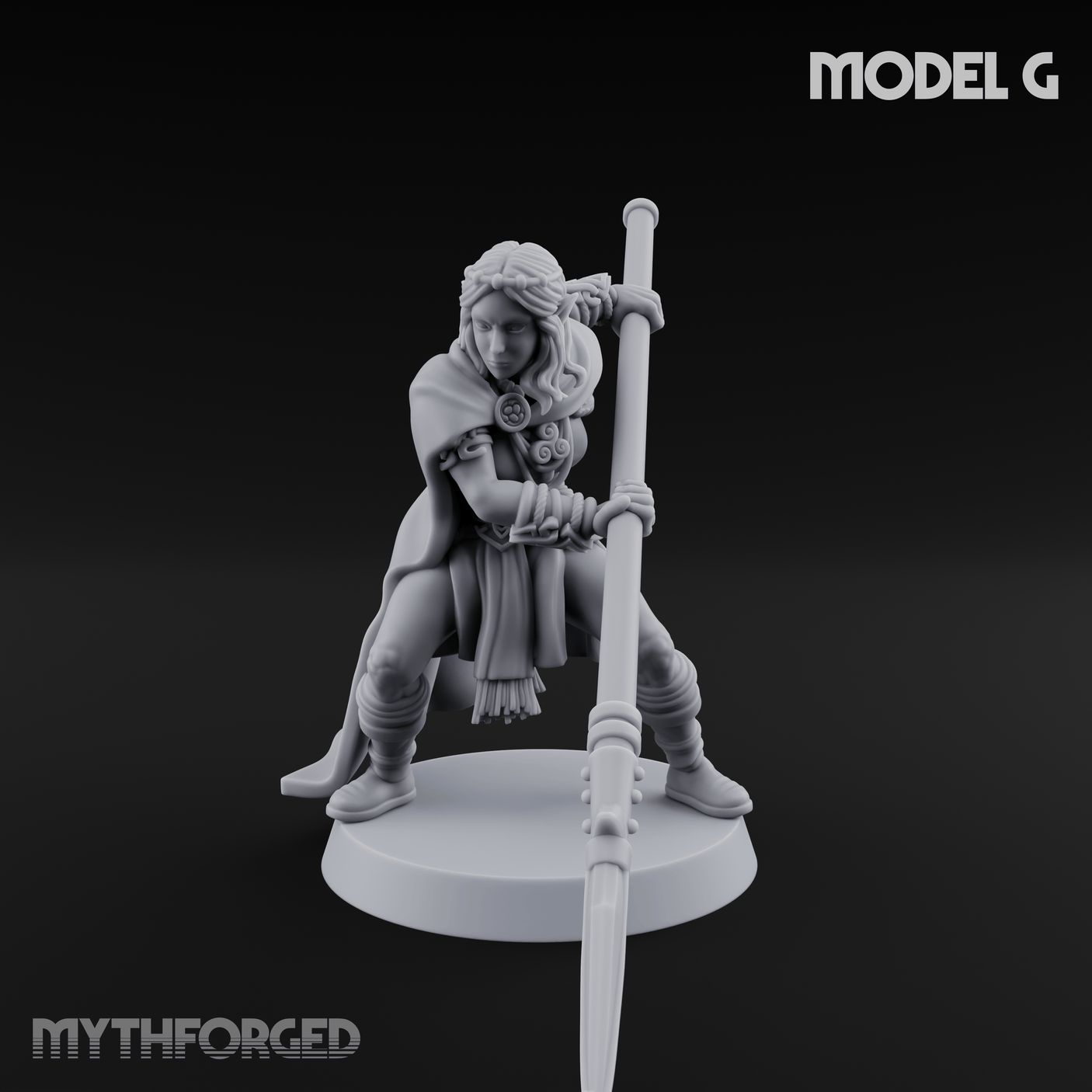 Spear Warden Elf Warriors G Miniature for Dungeons and Dragons, Pathfinder or other TTRPGs
