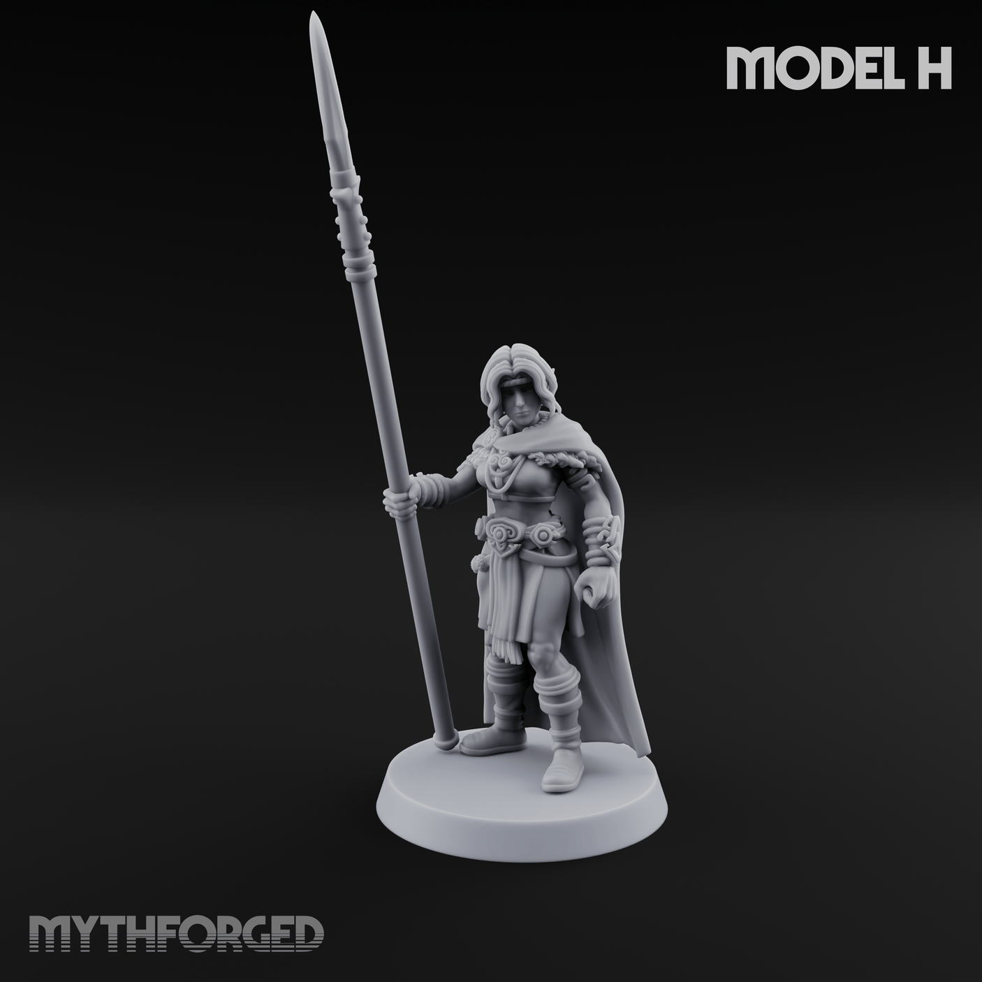 Spear Warden Elf Warriors Miniature for Dungeons and Dragons, Pathfinder or other TTRPGs