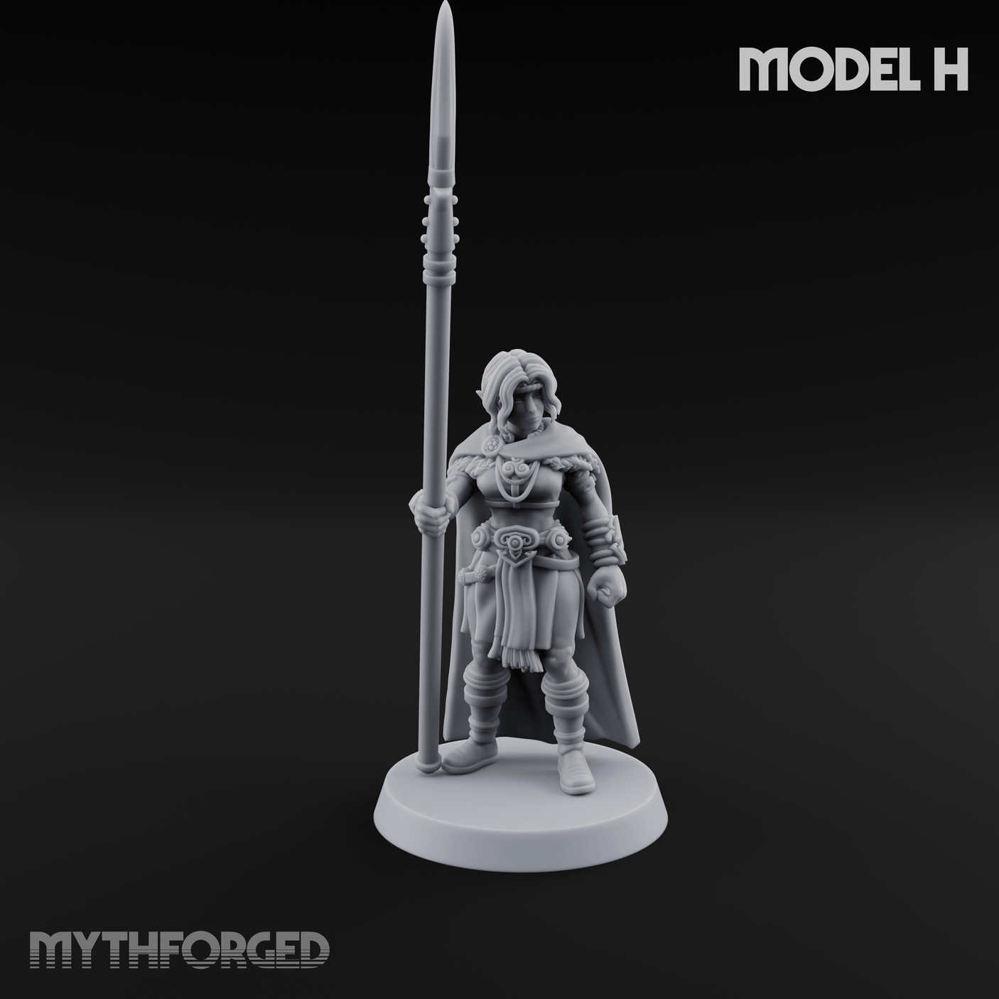 Spear Warden Elf Warriors Miniature for Dungeons and Dragons, Pathfinder or other TTRPGs