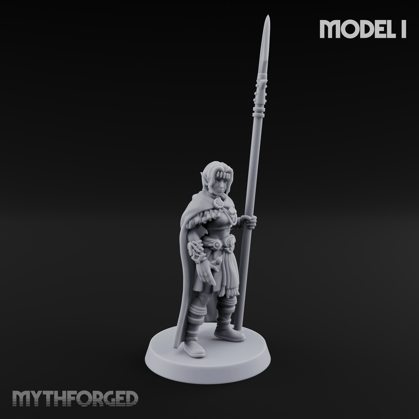Spear Warden Elf Warriors Miniature for Dungeons and Dragons, Pathfinder or other TTRPGs