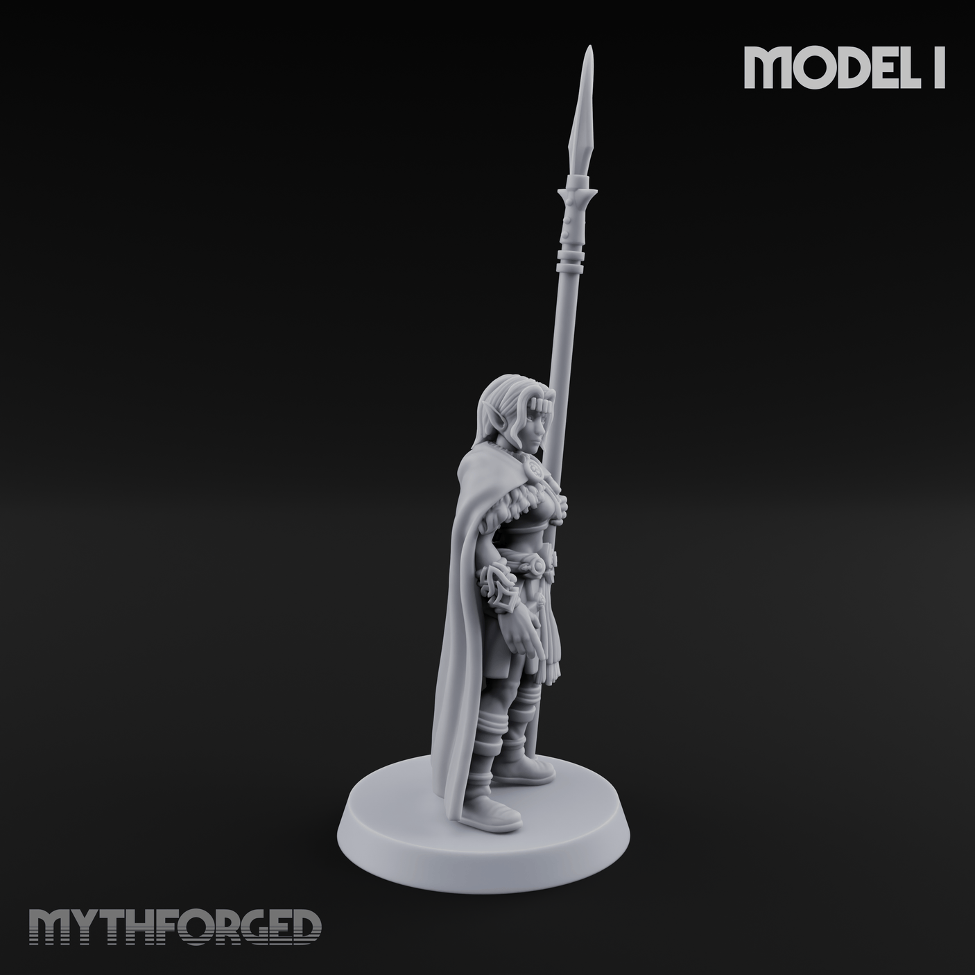 Spear Warden Elf Warriors Miniature for Dungeons and Dragons, Pathfinder or other TTRPGs