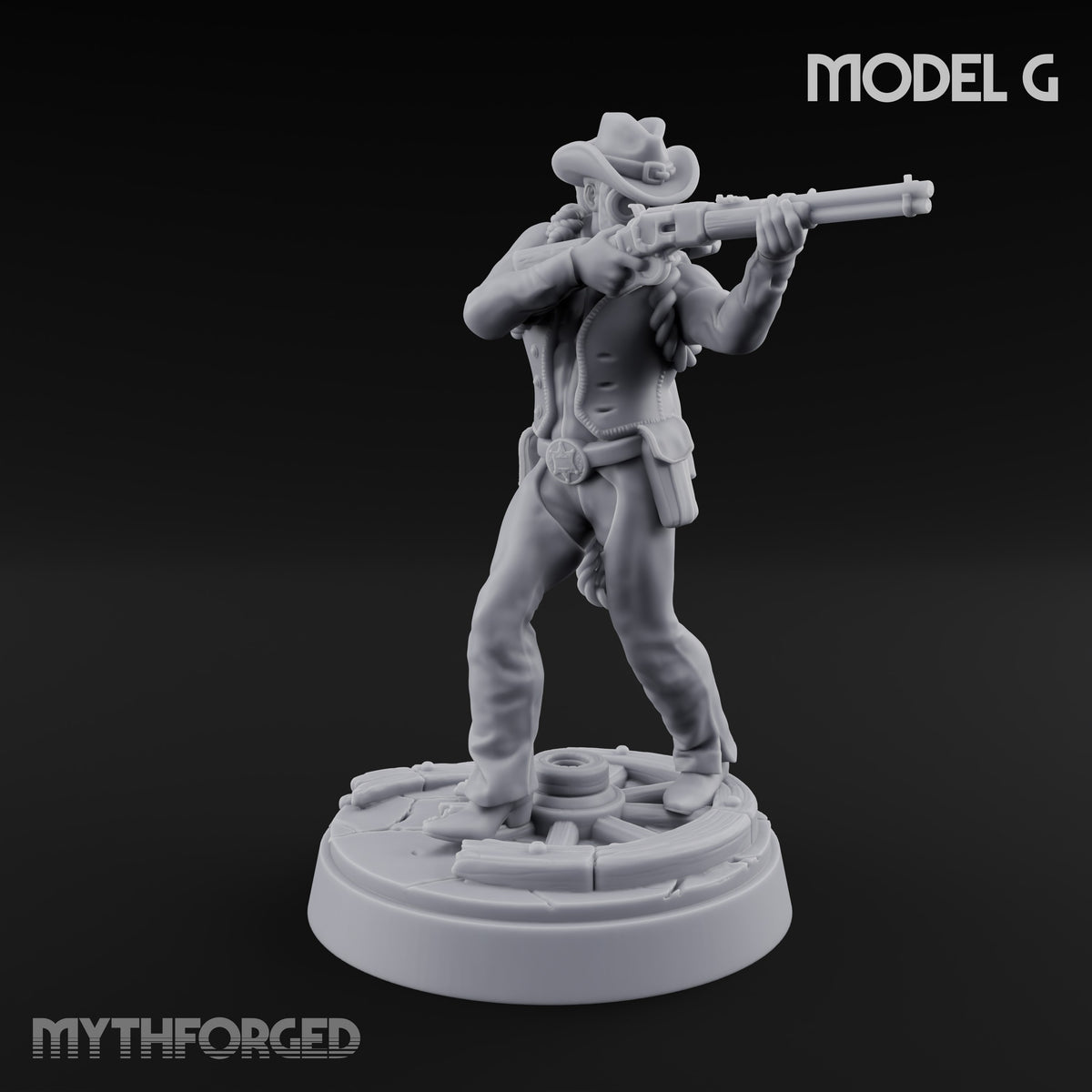 Keeping the Peace Masked Deputy G Miniature for Dungeons and Dragons, Pathfinder or other TTRPGs