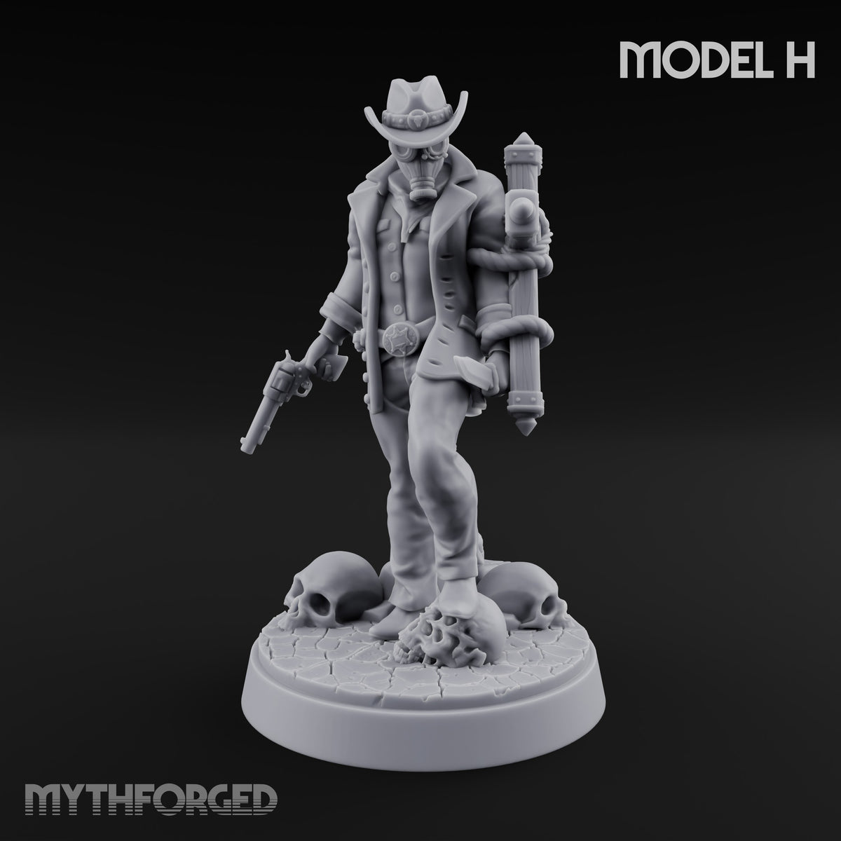 Keeping the Peace Masked Deputy H Miniature for Dungeons and Dragons, Pathfinder or other TTRPGs