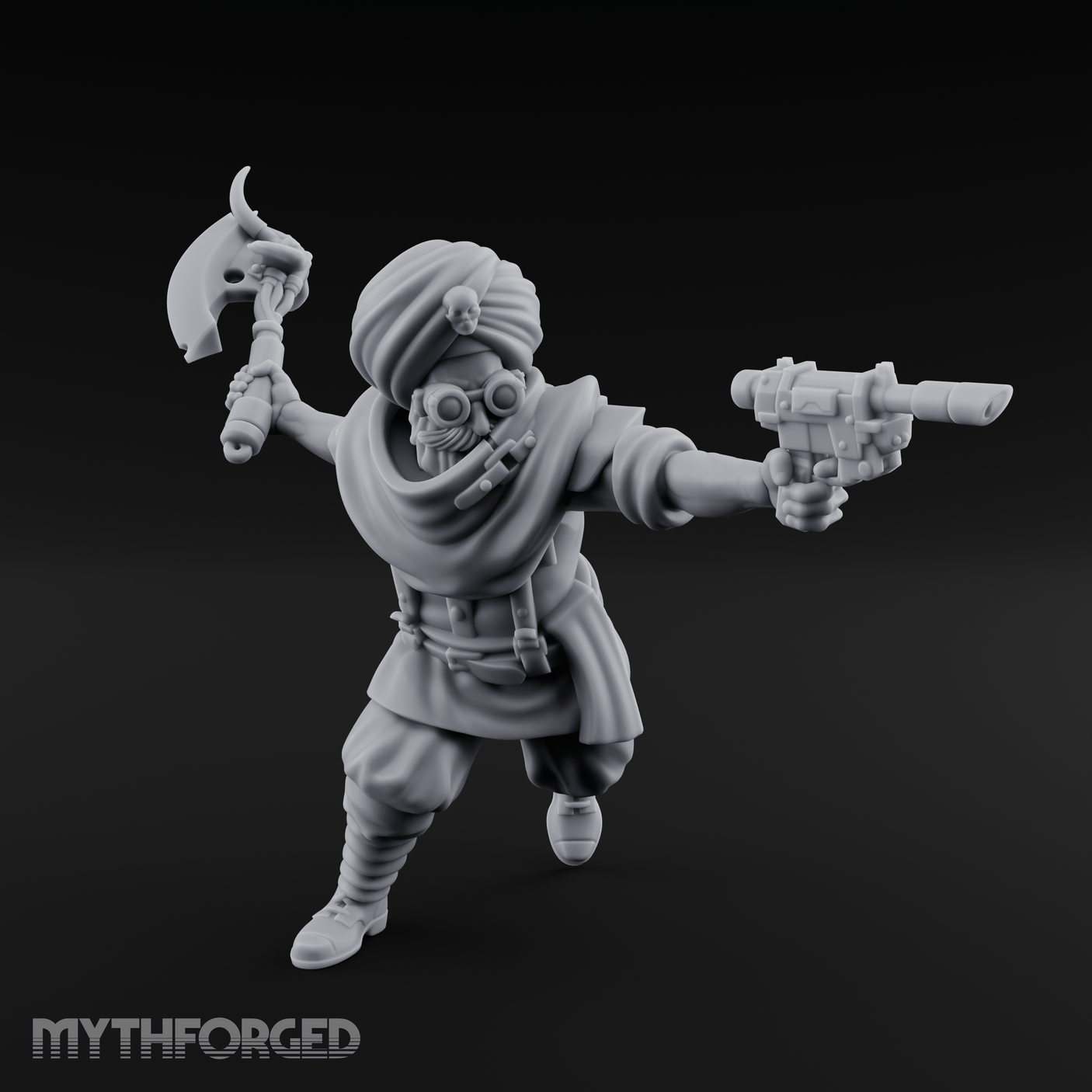 Weird War Desert Sikh Raiders Miniature for Dungeons and Dragons, Pathfinder or other TTRPGs