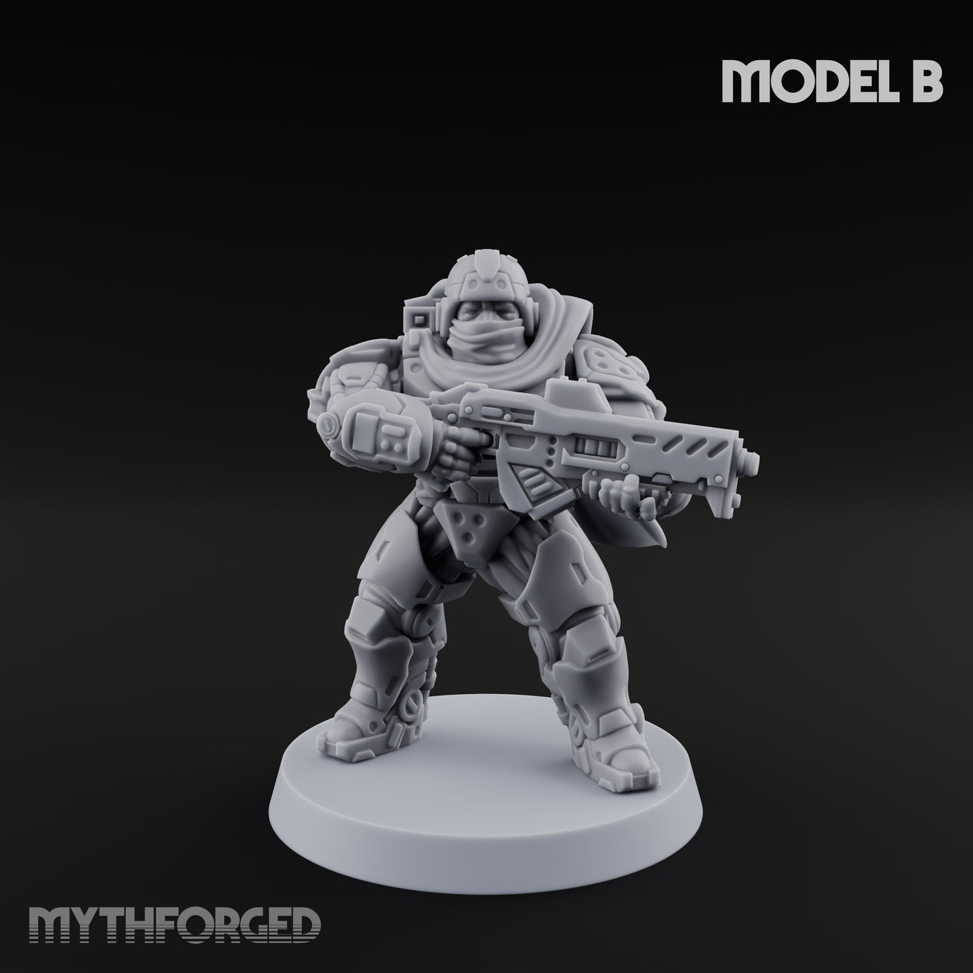 Heavy Armoured Desert Trooper B Miniature for Dungeons and Dragons, Pathfinder or other TTRPGs
