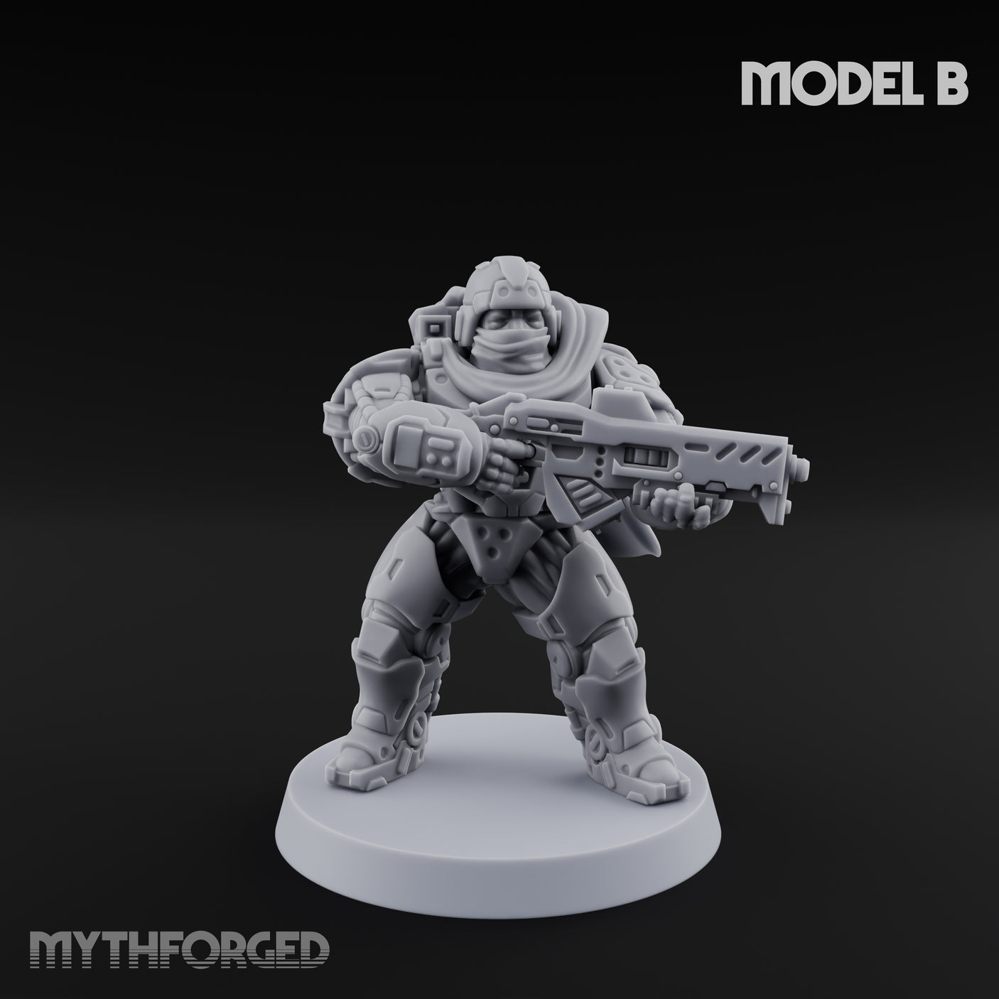 Heavy Armoured Desert Trooper B Miniature for Dungeons and Dragons, Pathfinder or other TTRPGs