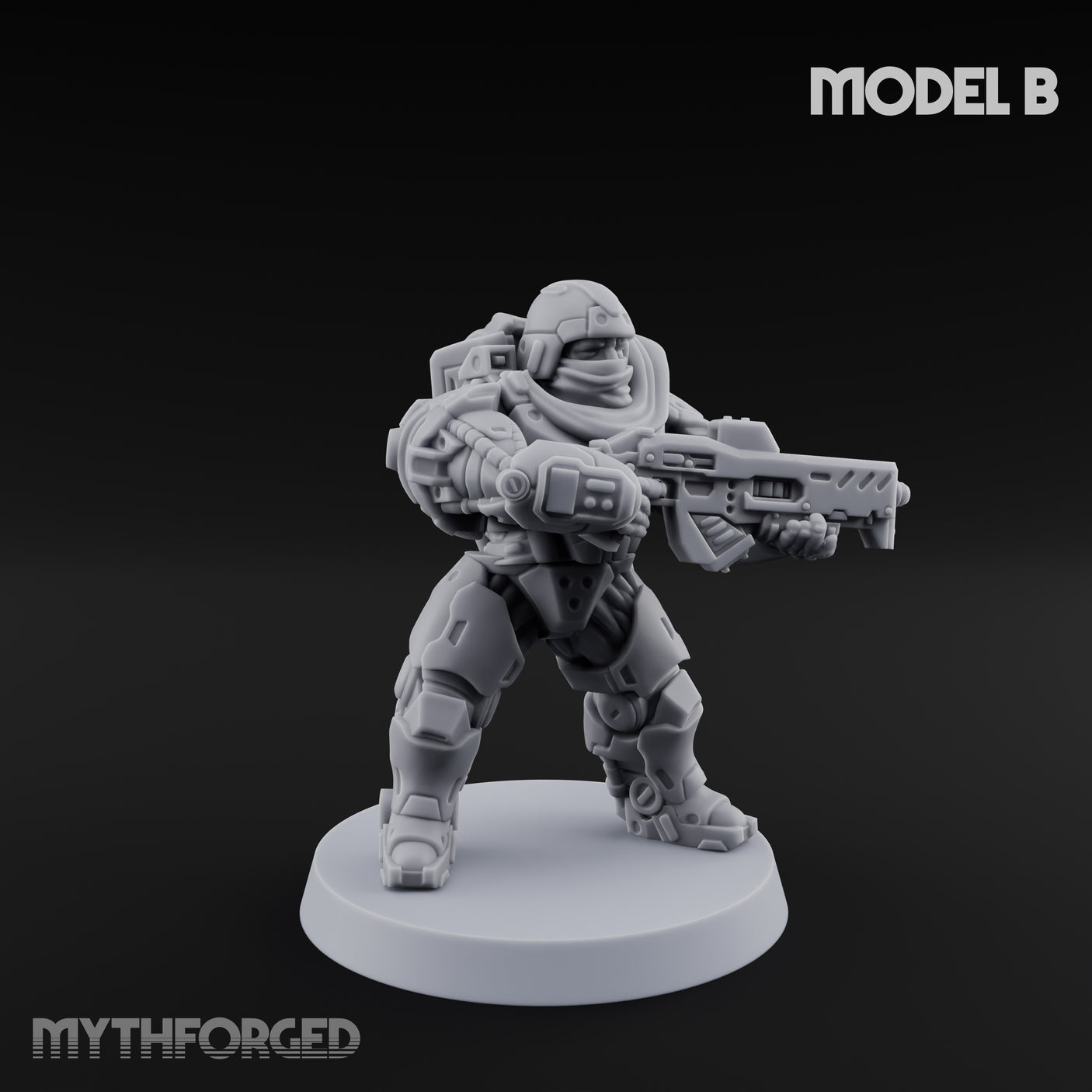 Heavy Armoured Desert Trooper B Miniature for Dungeons and Dragons, Pathfinder or other TTRPGs