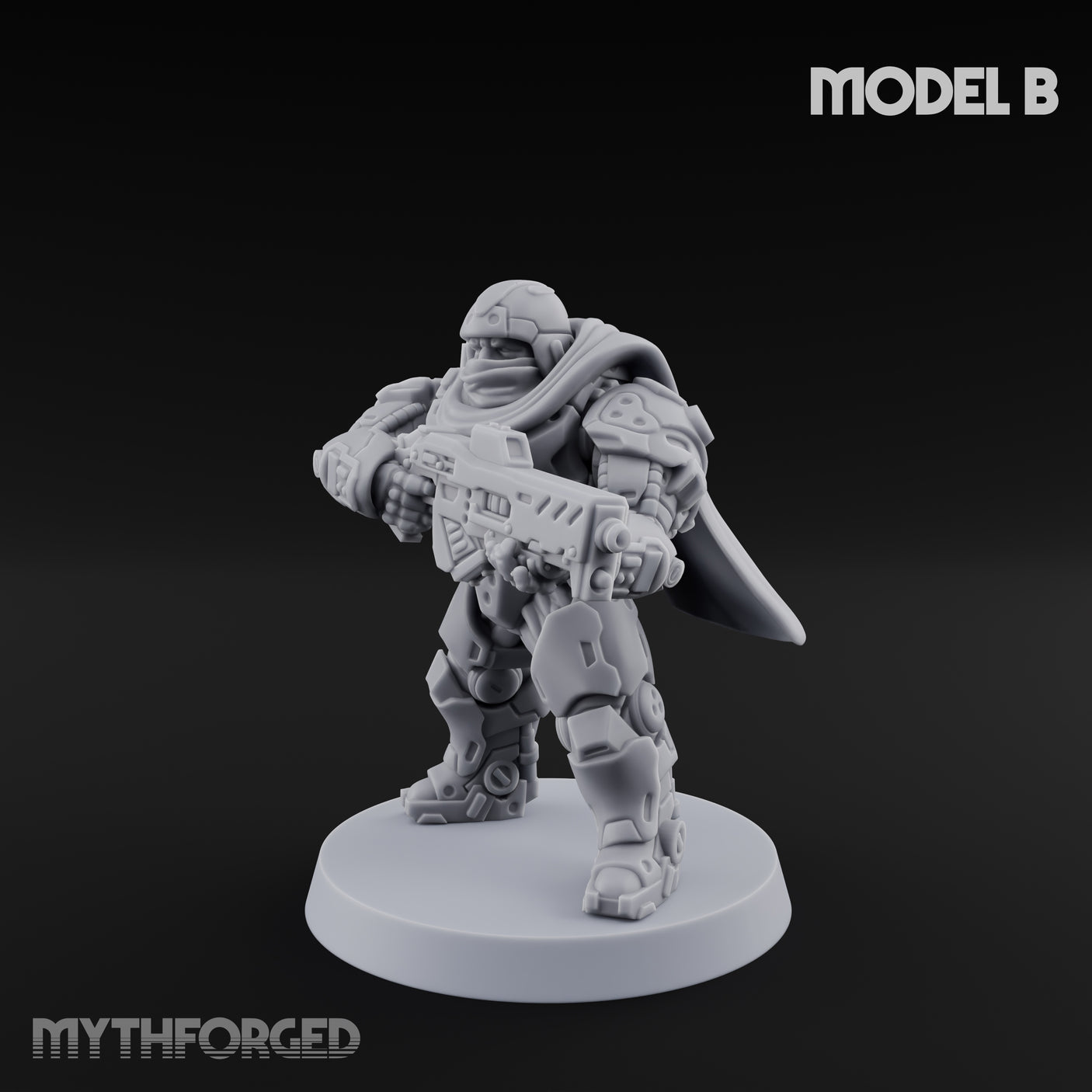 Heavy Armoured Desert Trooper B Miniature for Dungeons and Dragons, Pathfinder or other TTRPGs