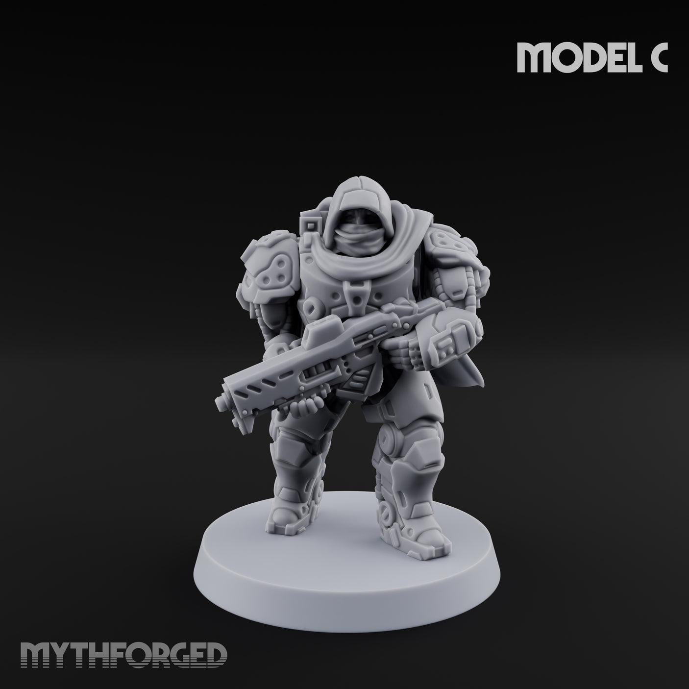 Heavy Armoured Desert Trooper C Miniature for Dungeons and Dragons, Pathfinder or other TTRPGs