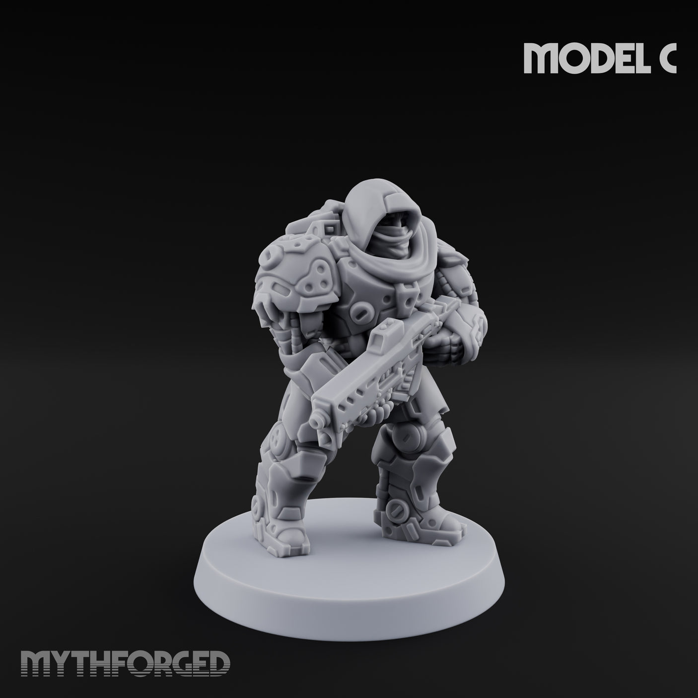 Heavy Armoured Desert Trooper C Miniature for Dungeons and Dragons, Pathfinder or other TTRPGs