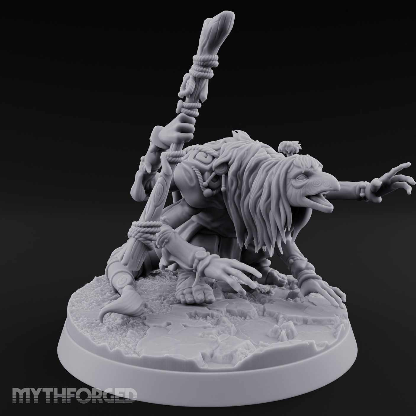 Wand Raised Cackling Goblin Sorcerer Miniature for Dungeons and Dragons, Pathfinder or other TTRPGs