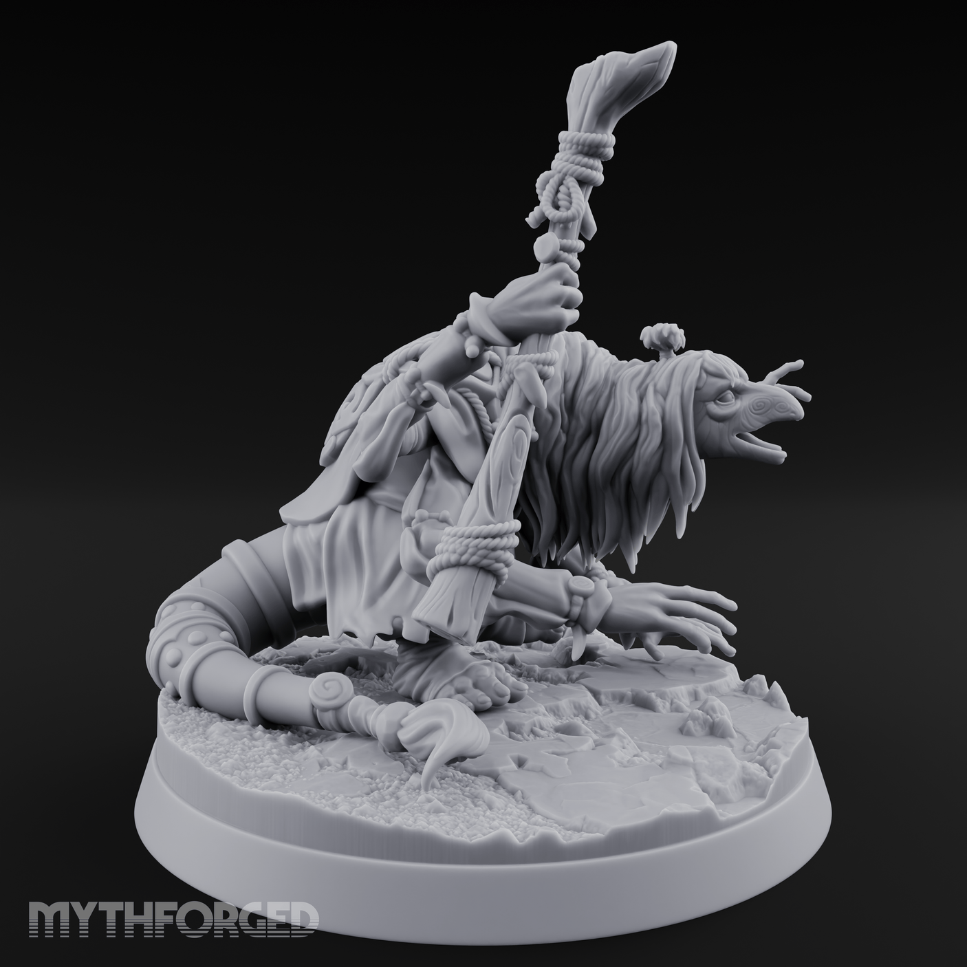 Wand Raised Cackling Goblin Sorcerer Miniature for Dungeons and Dragons, Pathfinder or other TTRPGs