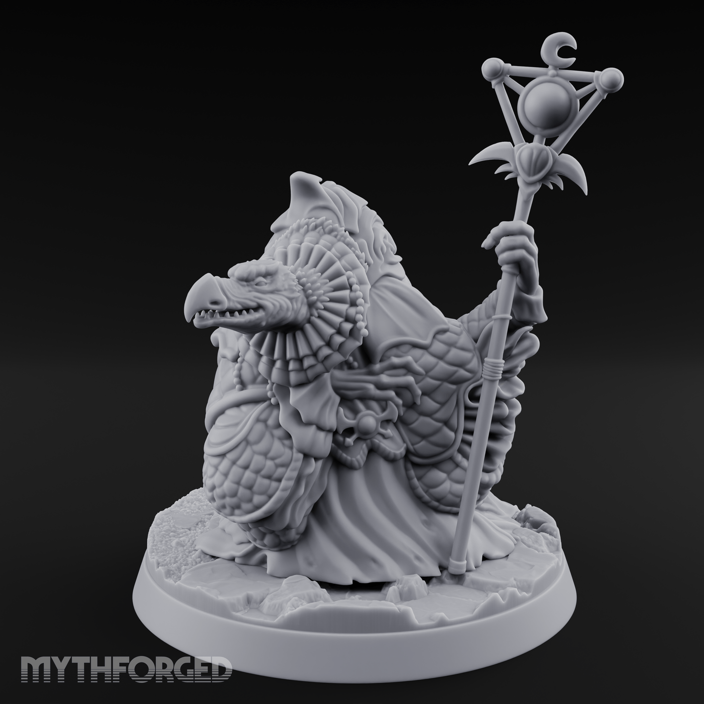 Scepter Held High Aarakocra Sorceress Miniature for Dungeons and Dragons, Pathfinder or other TTRPGs