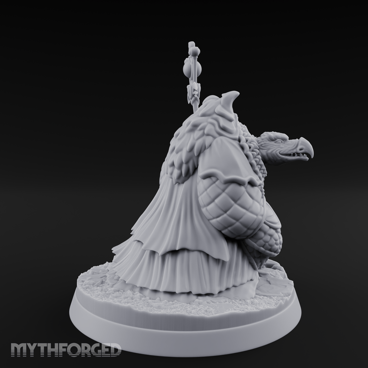 Scepter Held High Aarakocra Sorceress Miniature for Dungeons and Dragons, Pathfinder or other TTRPGs