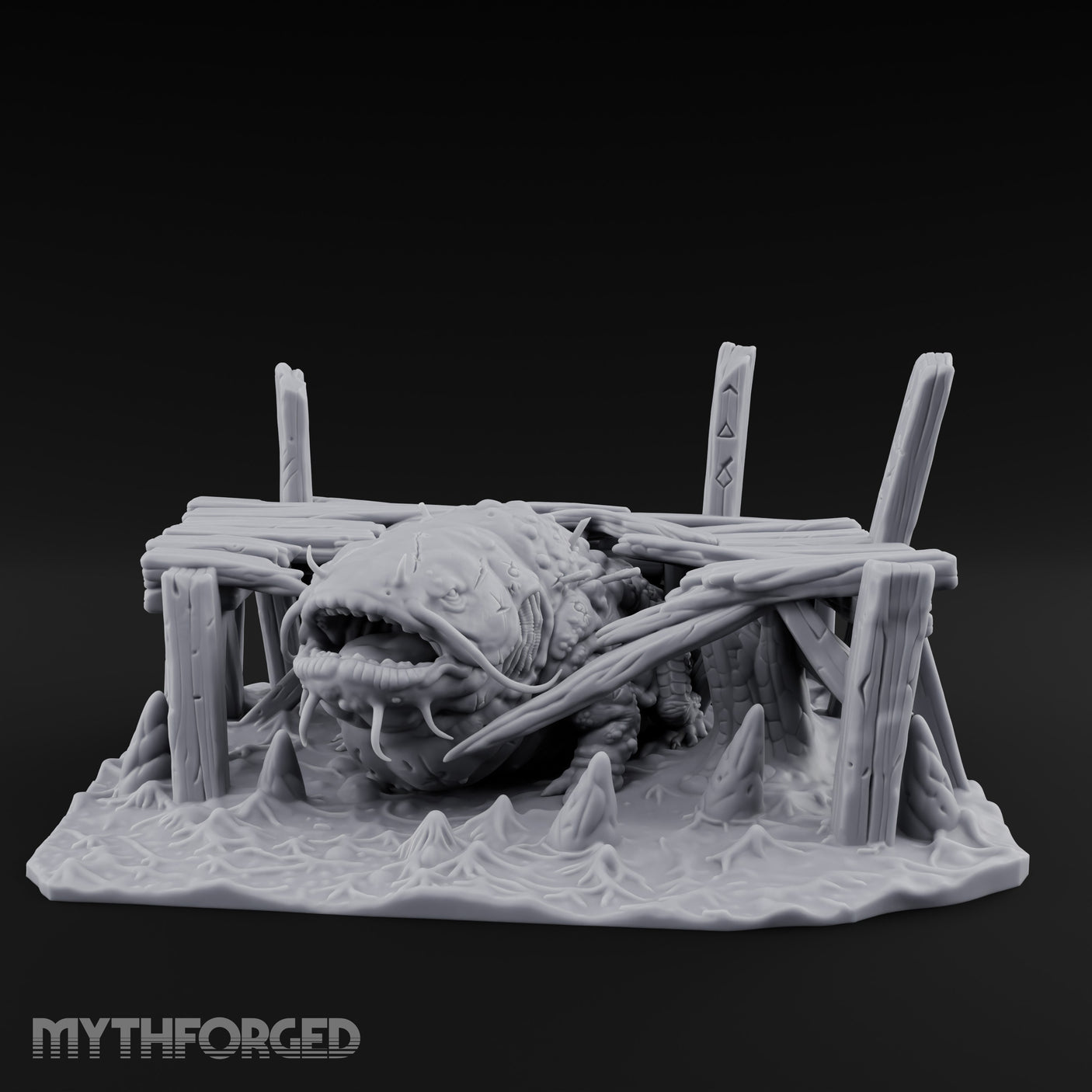 Dock-Smashing Fang-Snapping Thing Beneath The Docks Miniature for Dungeons and Dragons, Pathfinder or other TTRPGs
